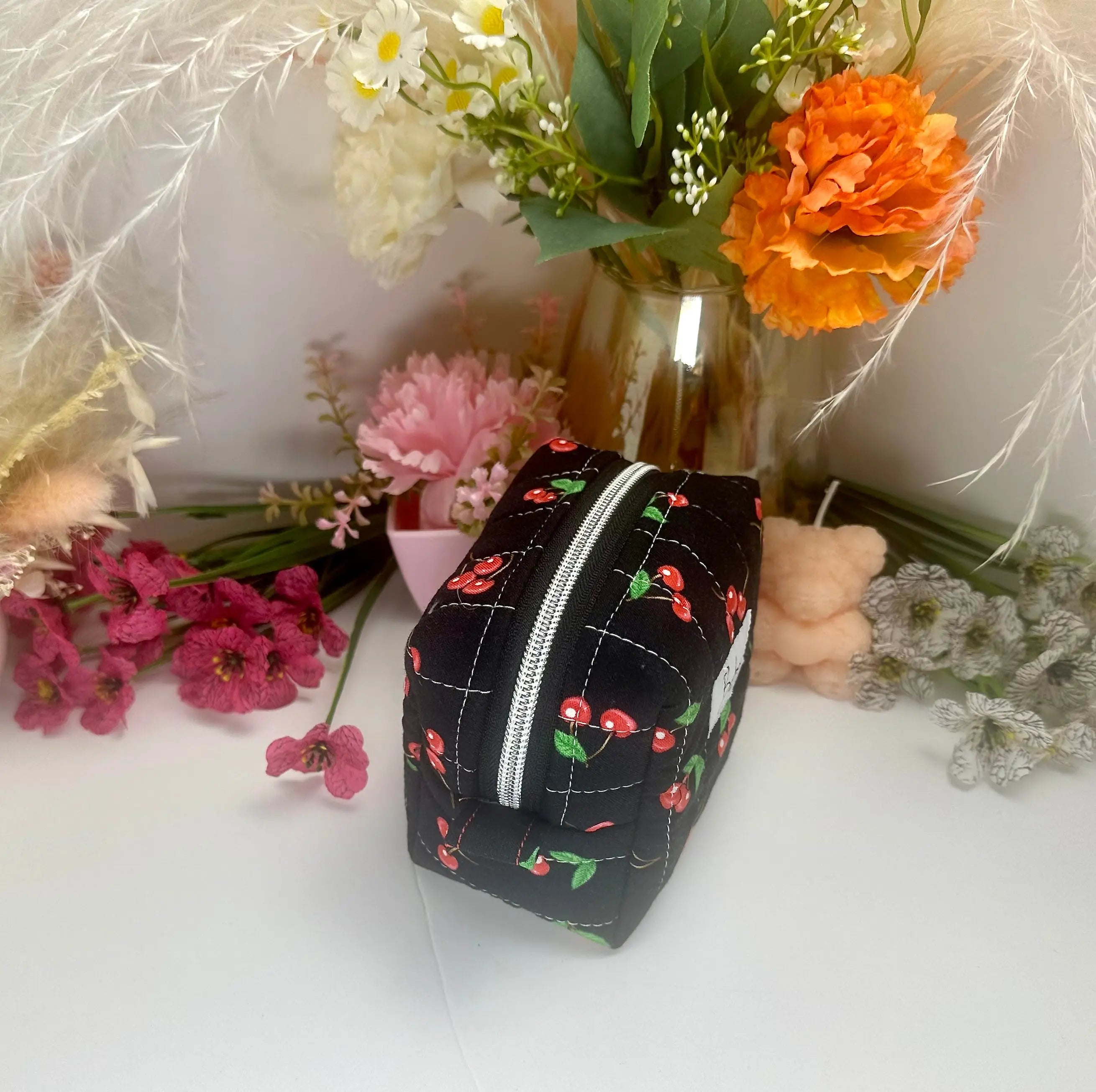 Black Cherry Mini Toiletry/makeup pouch Barb Wire Designs