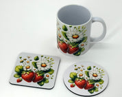 Strawberry Patch Neoprene Mug Coaster