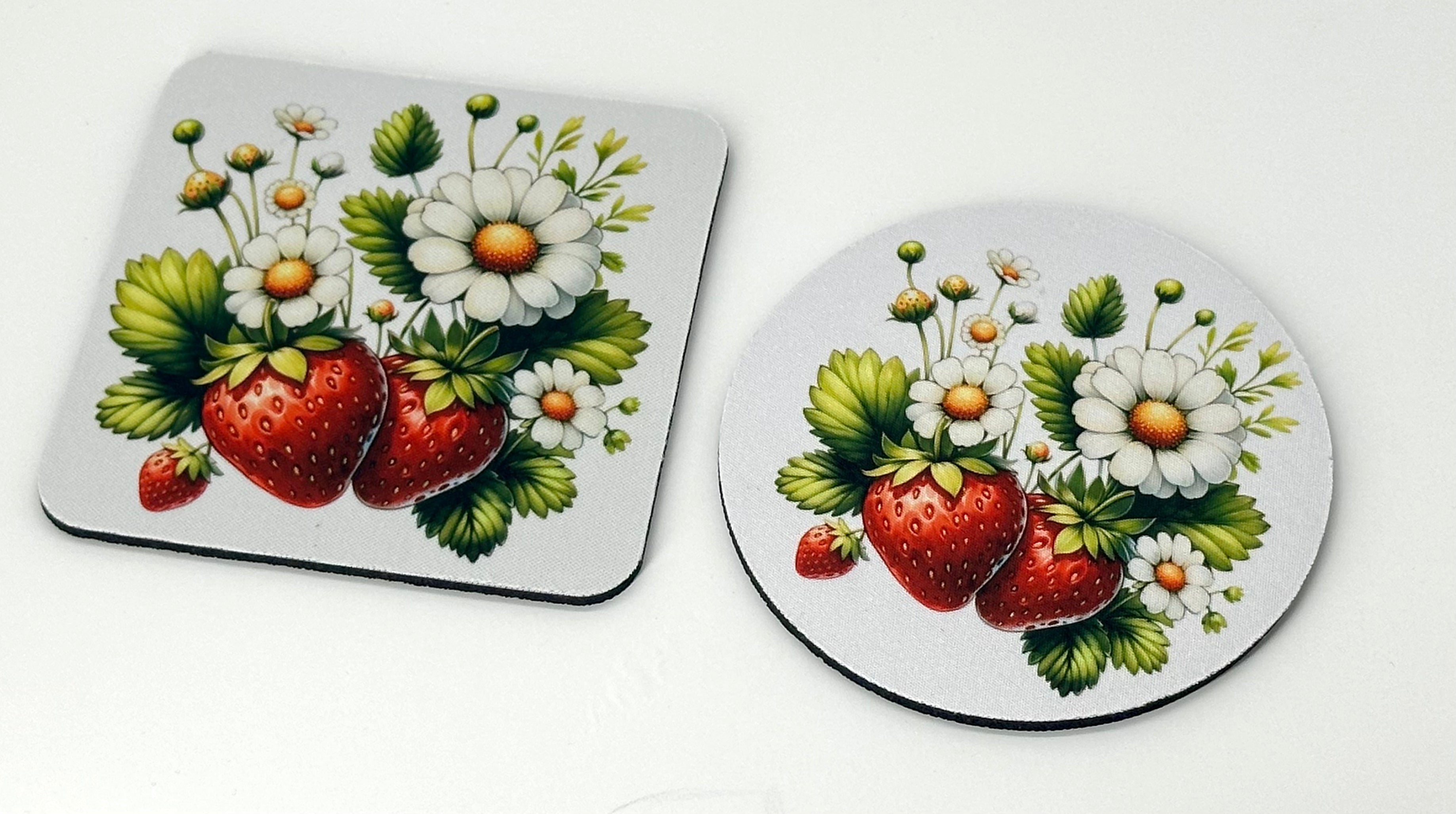 Strawberry Patch Neoprene Mug Coaster