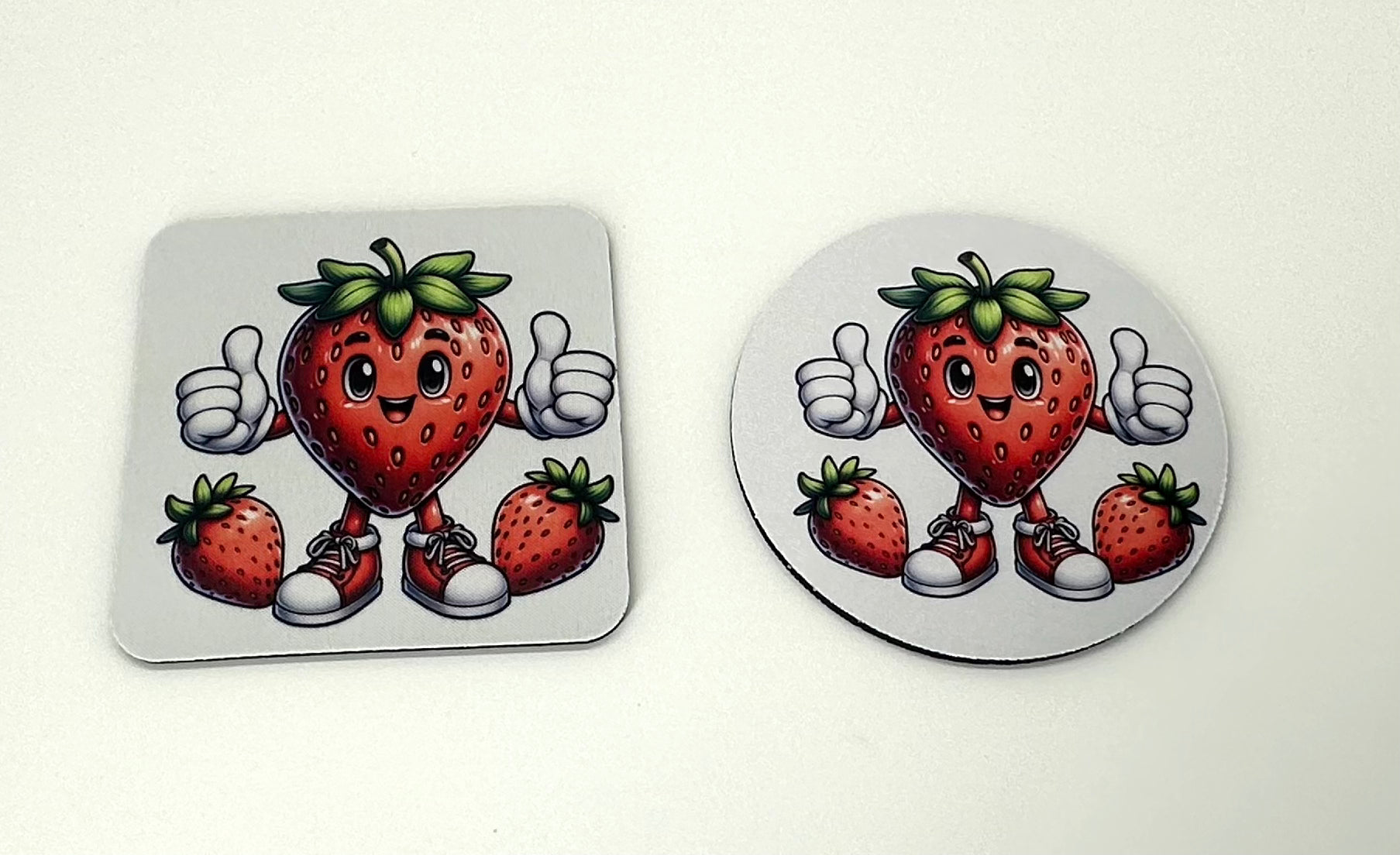Thumbs Up Strawberry Mug Coaster Square