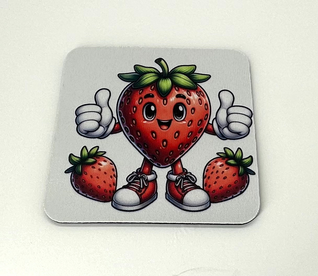 Thumbs Up Strawberry Mug Coaster Square