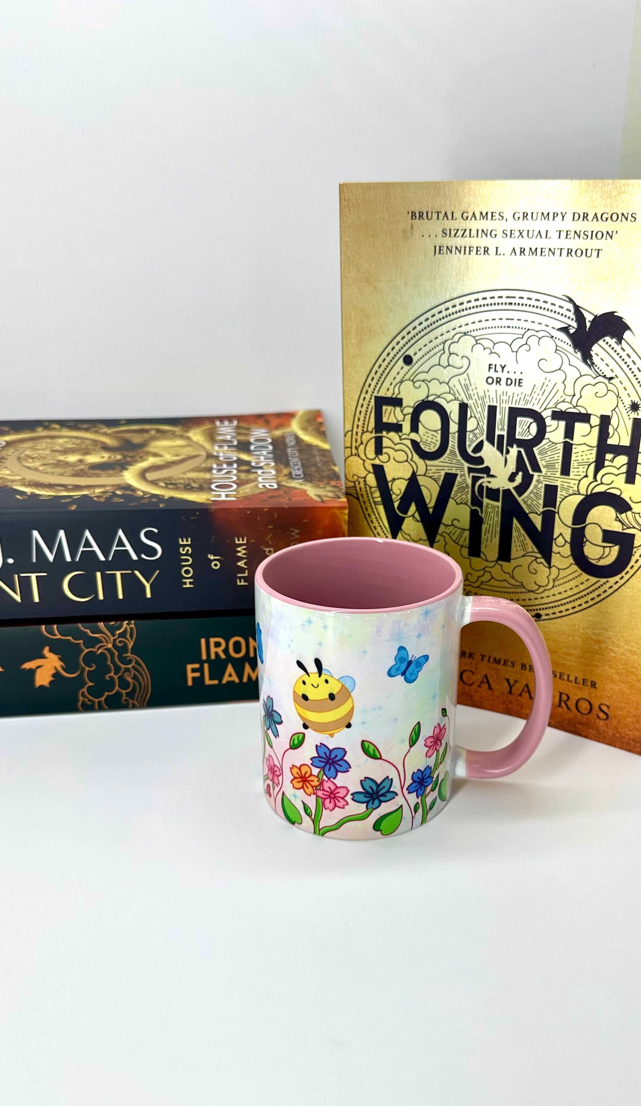 Sunshine Bee Floral Design Ceramic Mug-cup