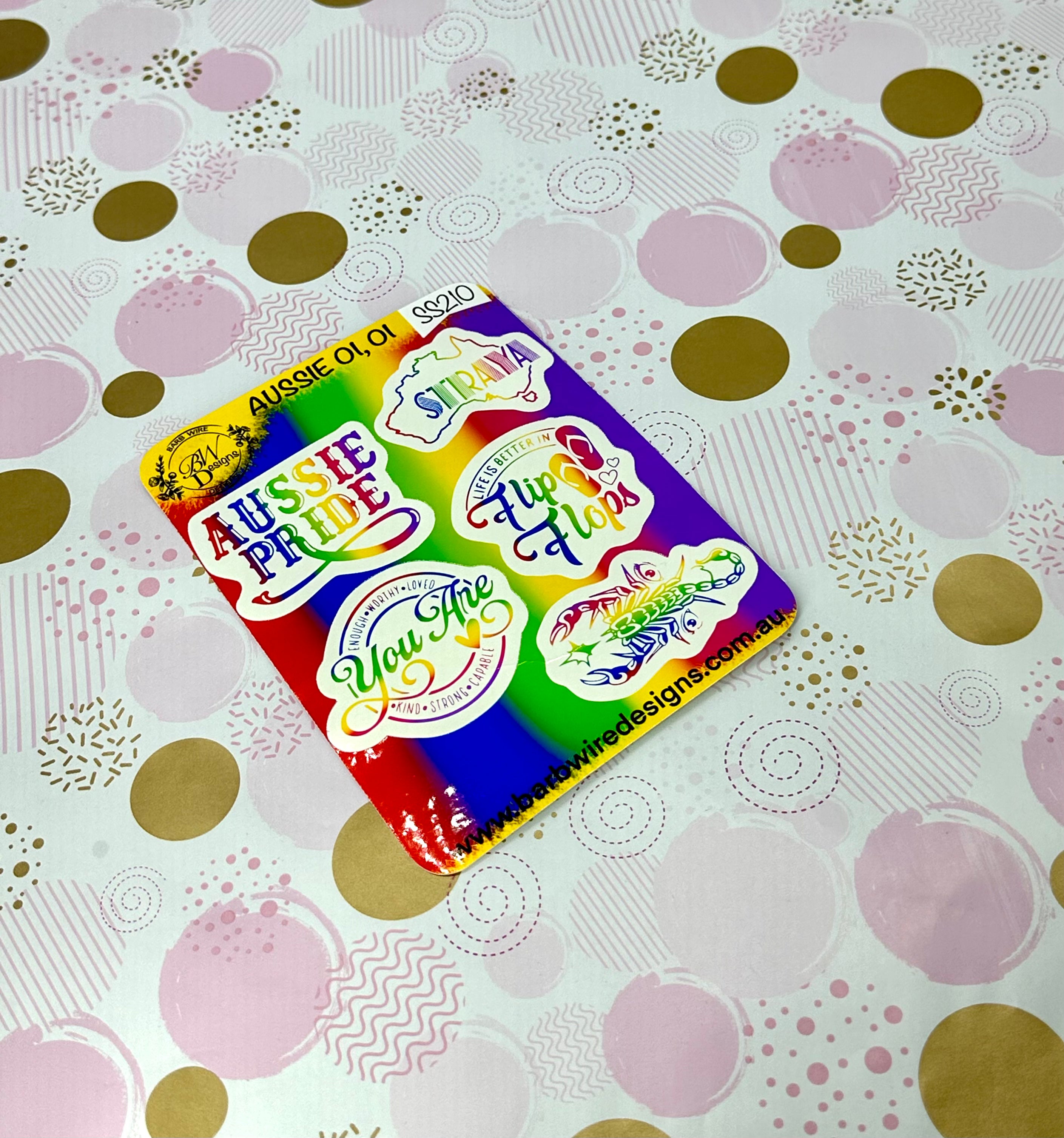 Aussie Slang Gloss Vinyl Sticker sheet