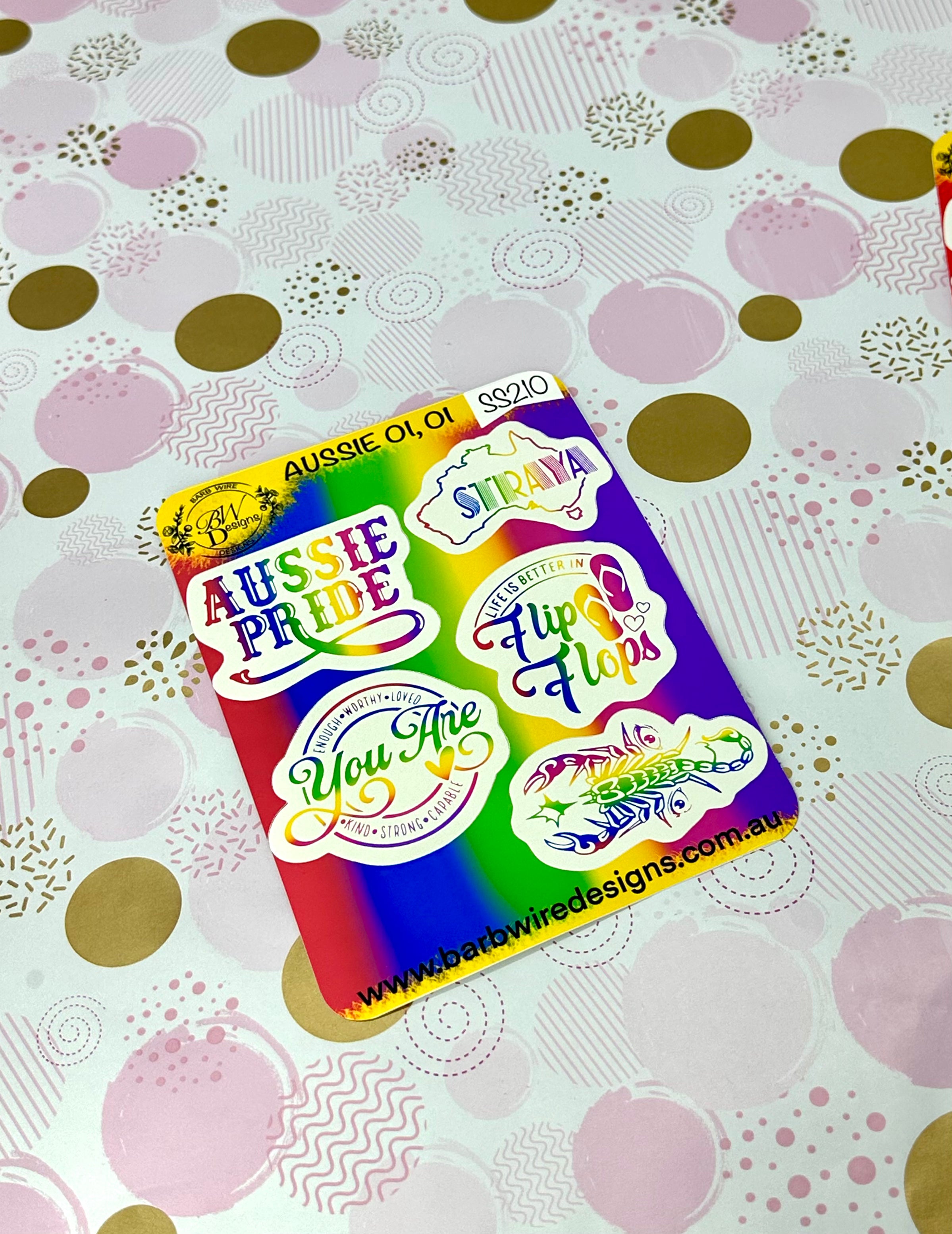 Aussie Slang Matte Vinyl sticker sheet