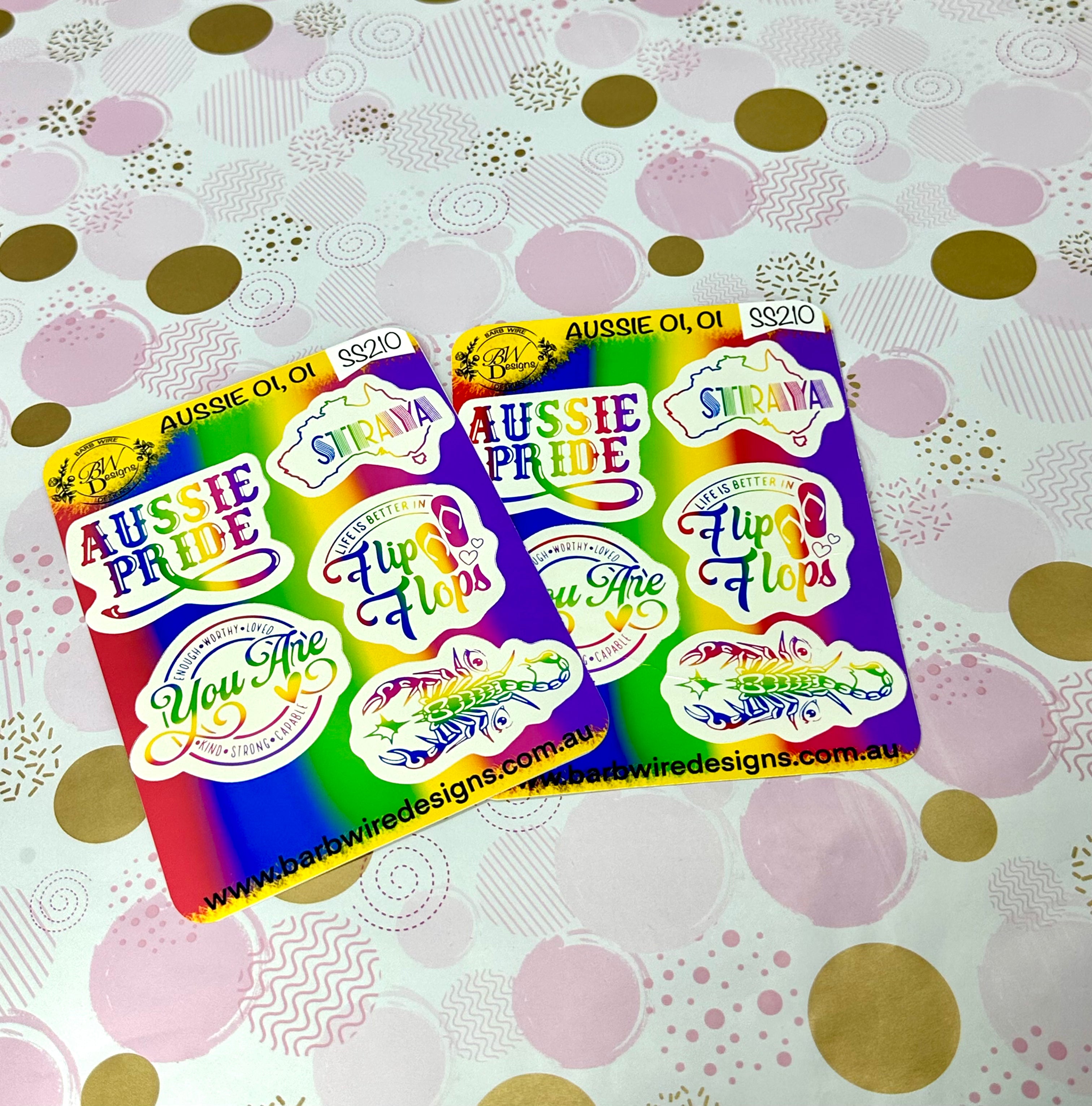 Aussie Slang Sticker Sheet Vinyl