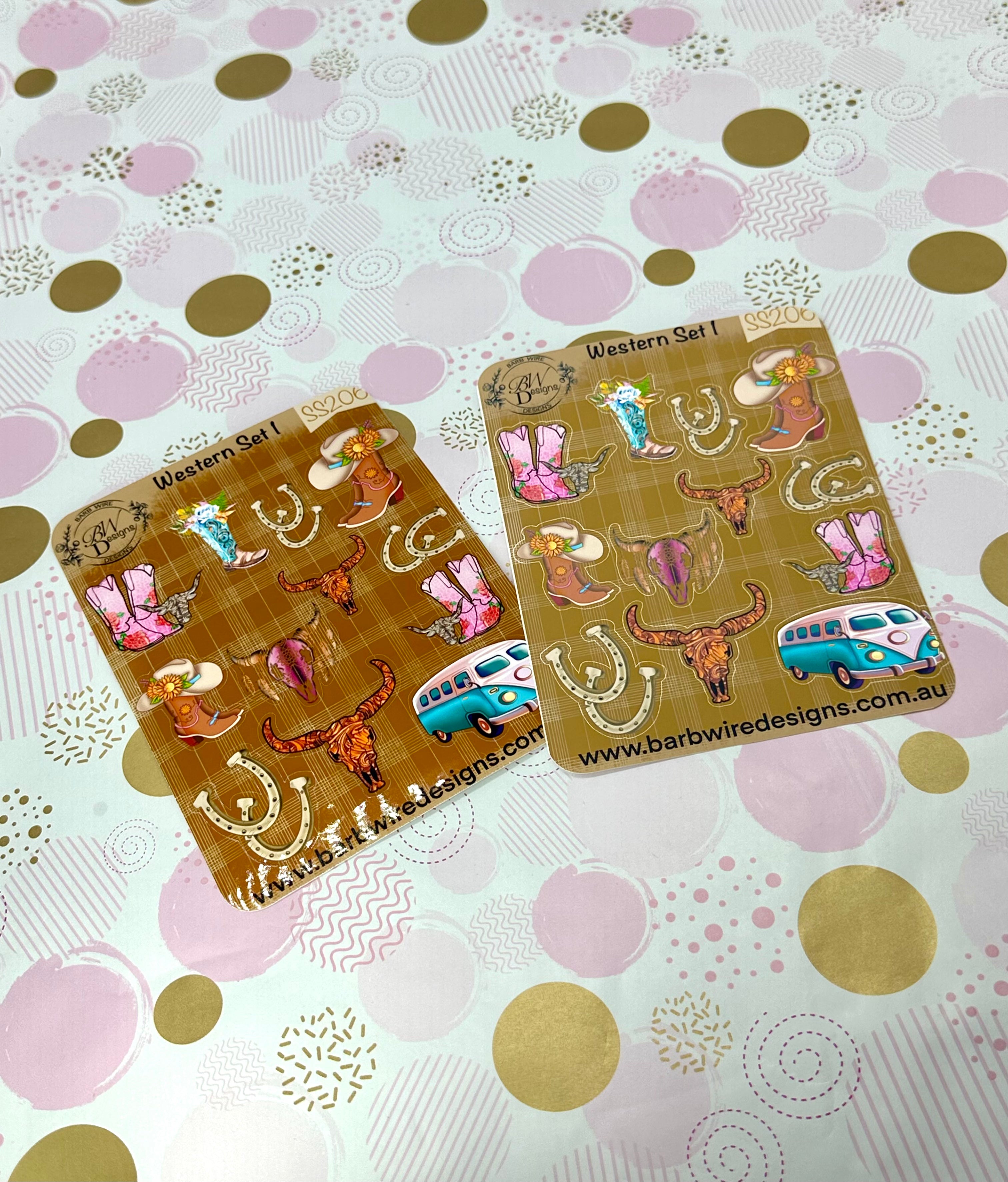 Western Style vinyl Sticker Sheet