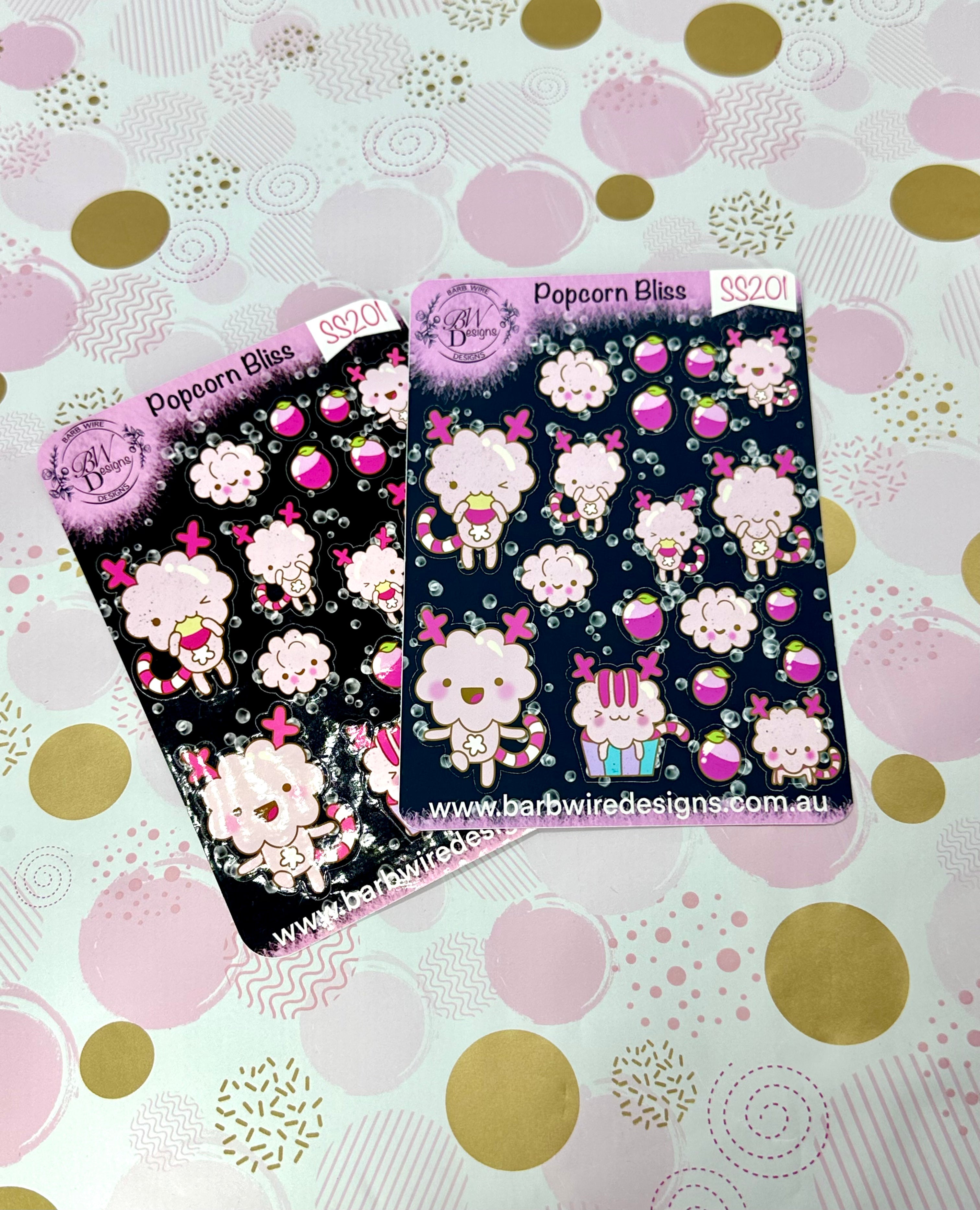 Popcorn Bliss Vinyl Sticker sheet
