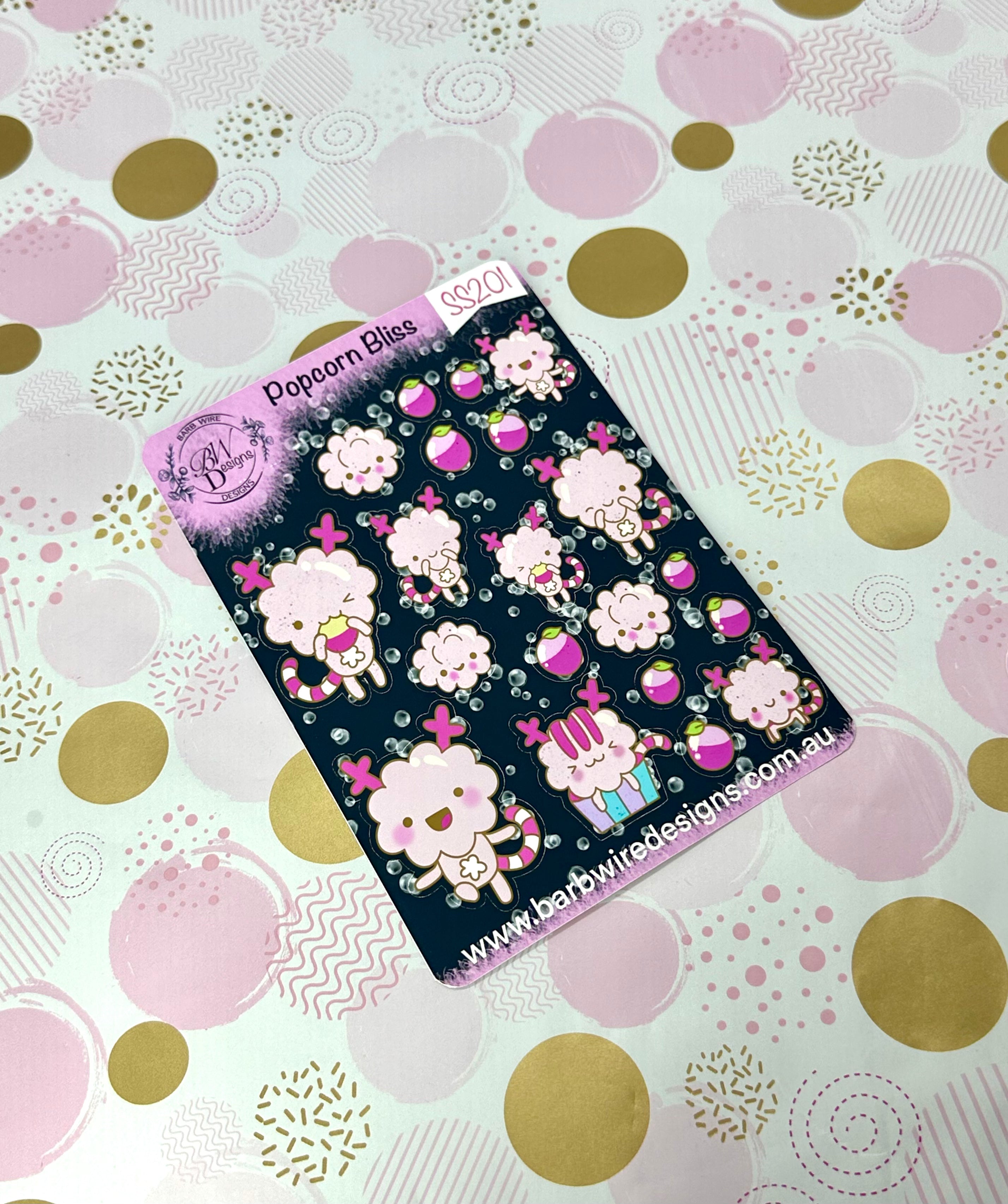 Popcorn Bliss Matt Vinyl Stickers
