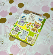 Cats Matt Vinyl Sticker Sheet Colourful