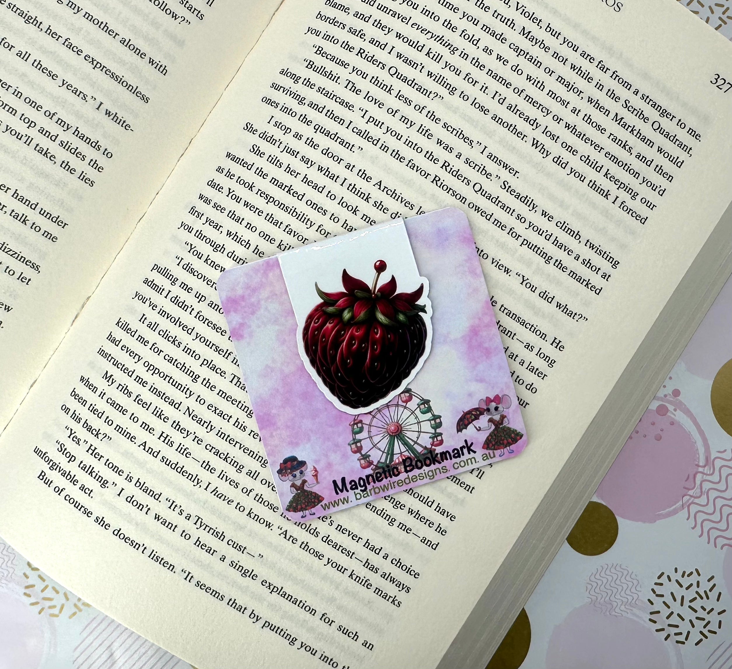 Strawberry Lane Magnetic Bookmark Strawberry