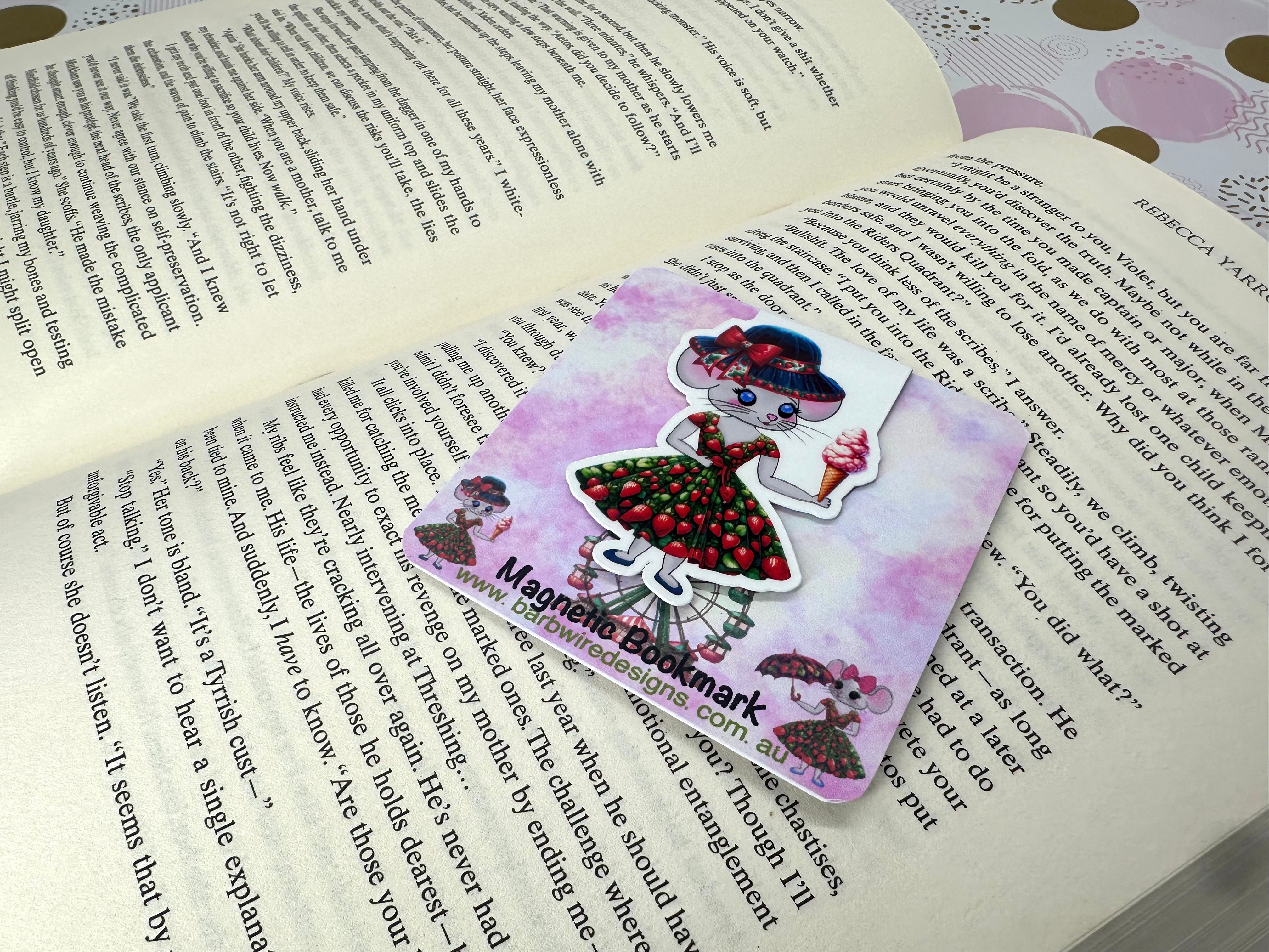 Strawberry Lane Magnetic Bookmark icecream