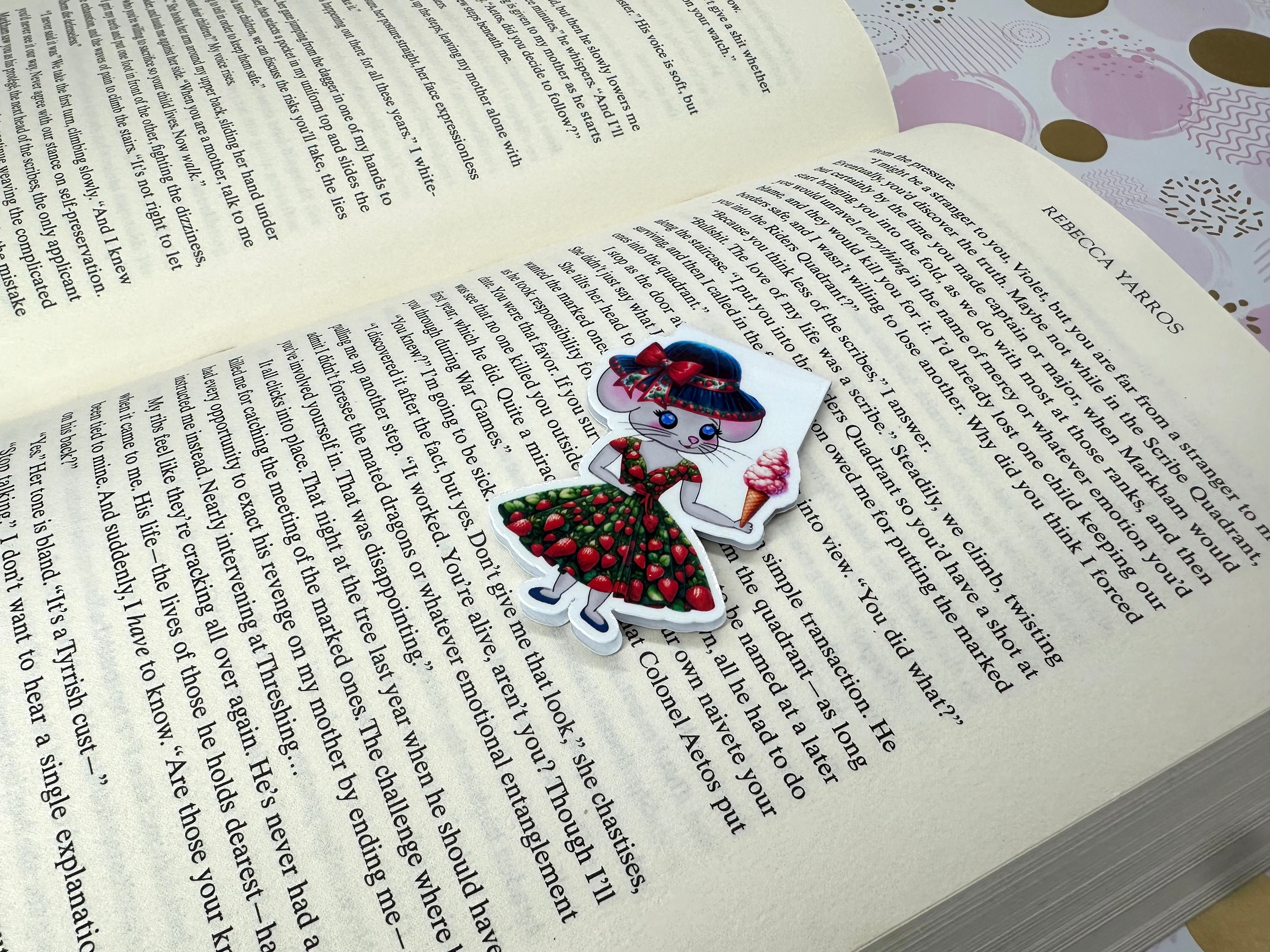 Strawberry Lane Magnetic Bookmark icecream