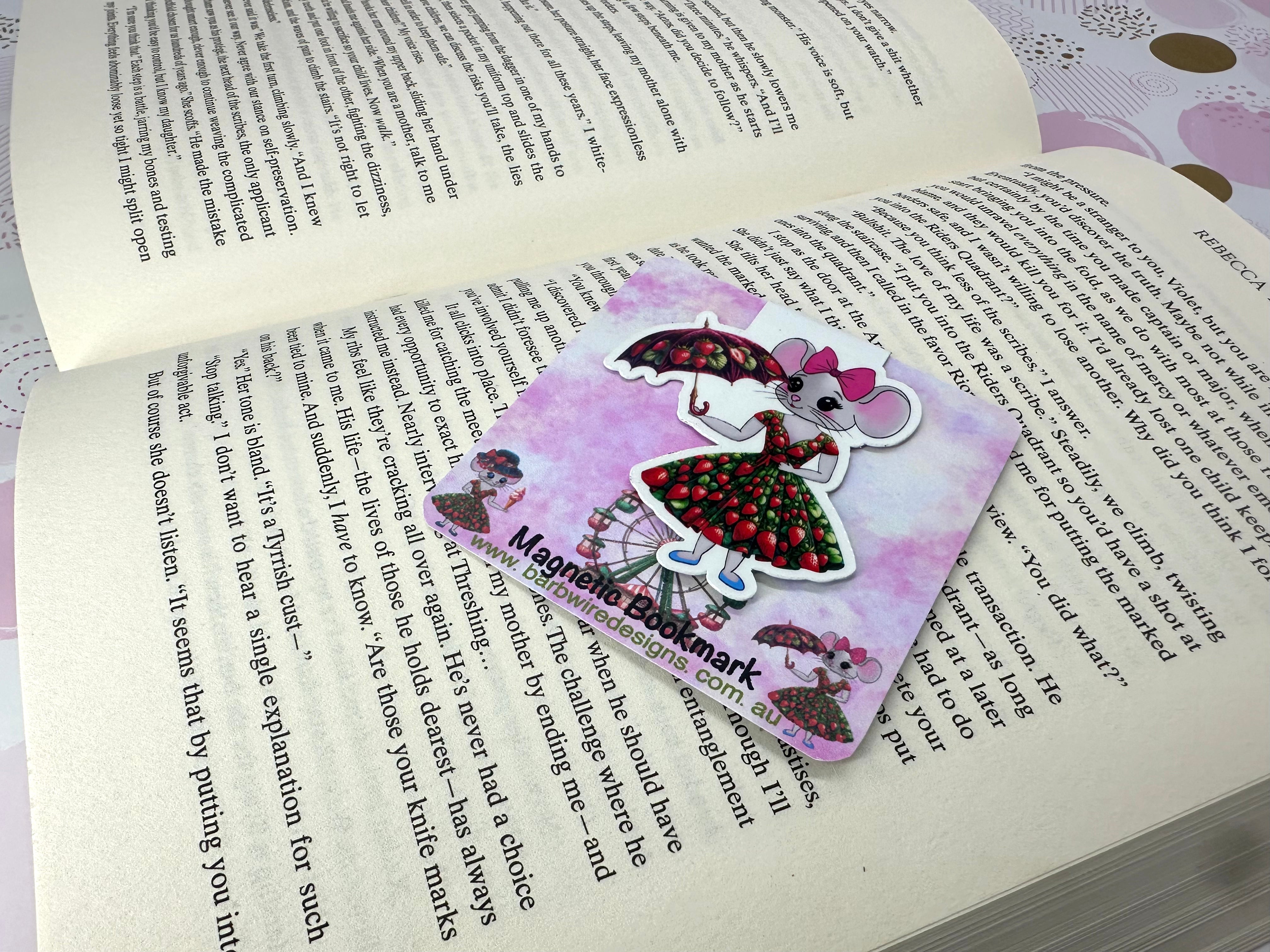 Strawberry Lane Magnetic Bookmark Mouse umbrella