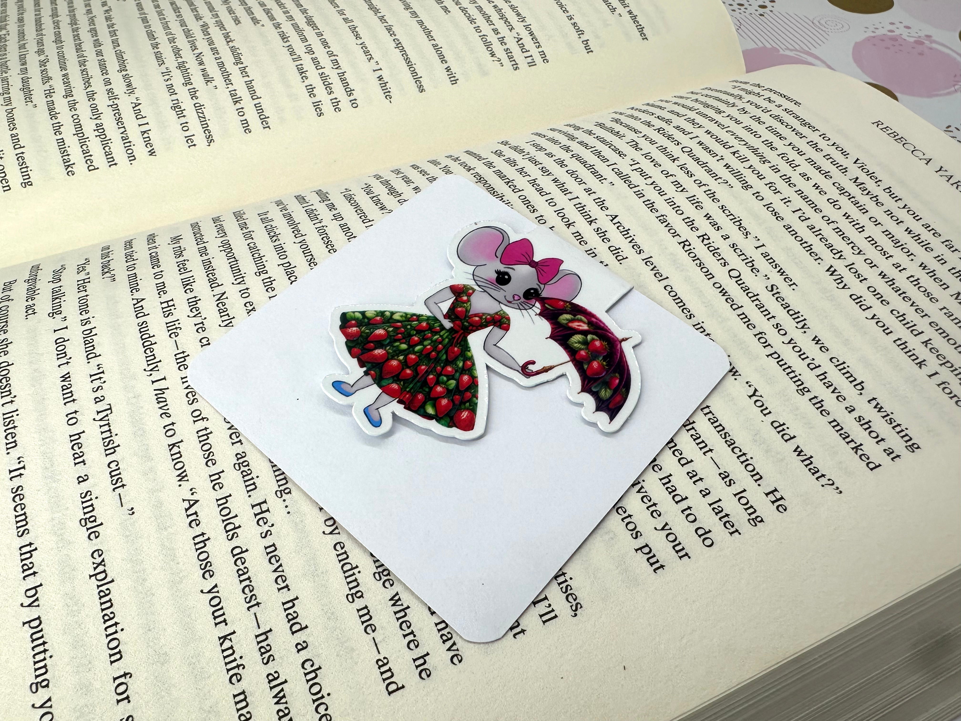 Strawberry Lane Magnetic Bookmark Mouse umbrella