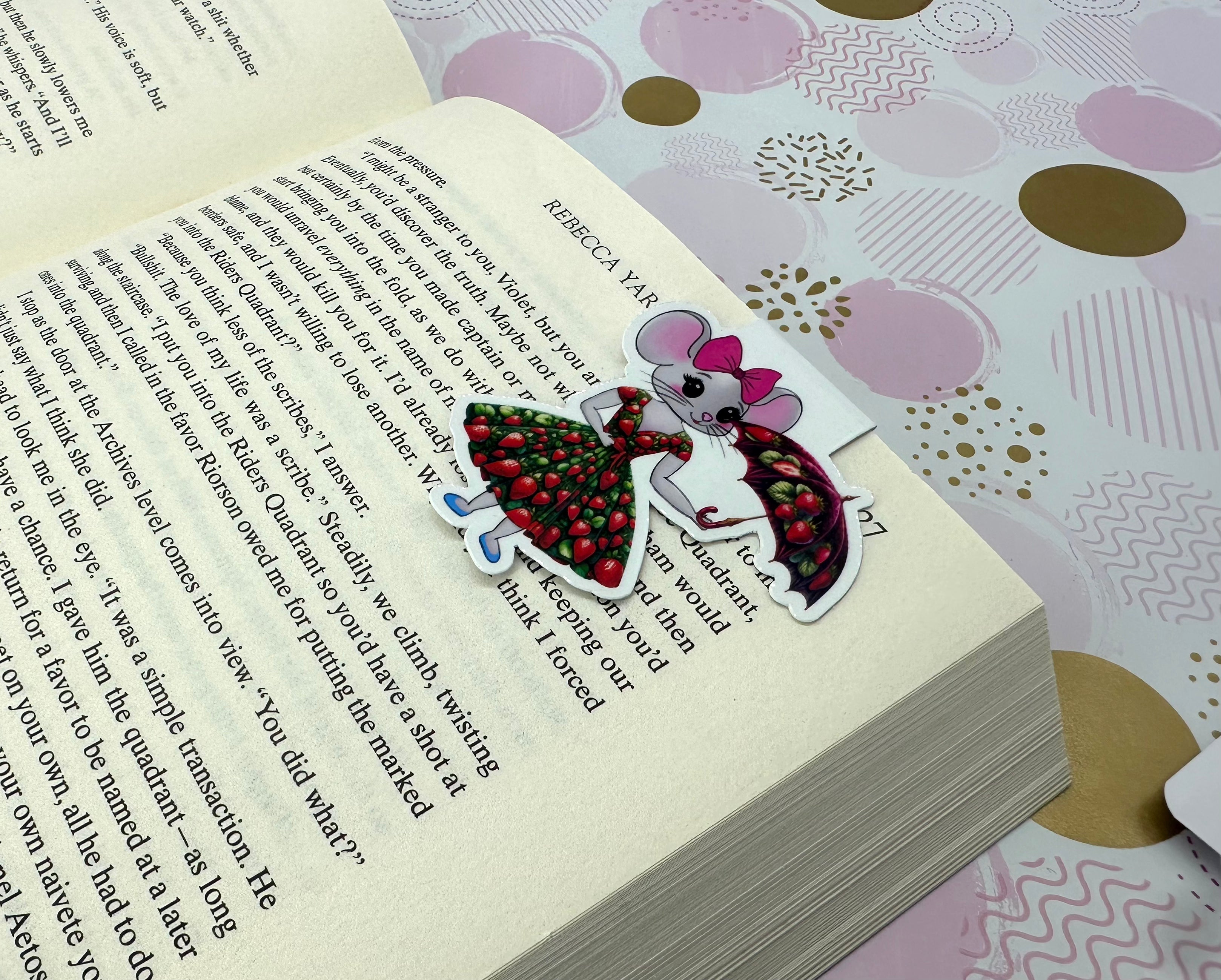 Strawberry Lane Magnetic Bookmark Mouse umbrella