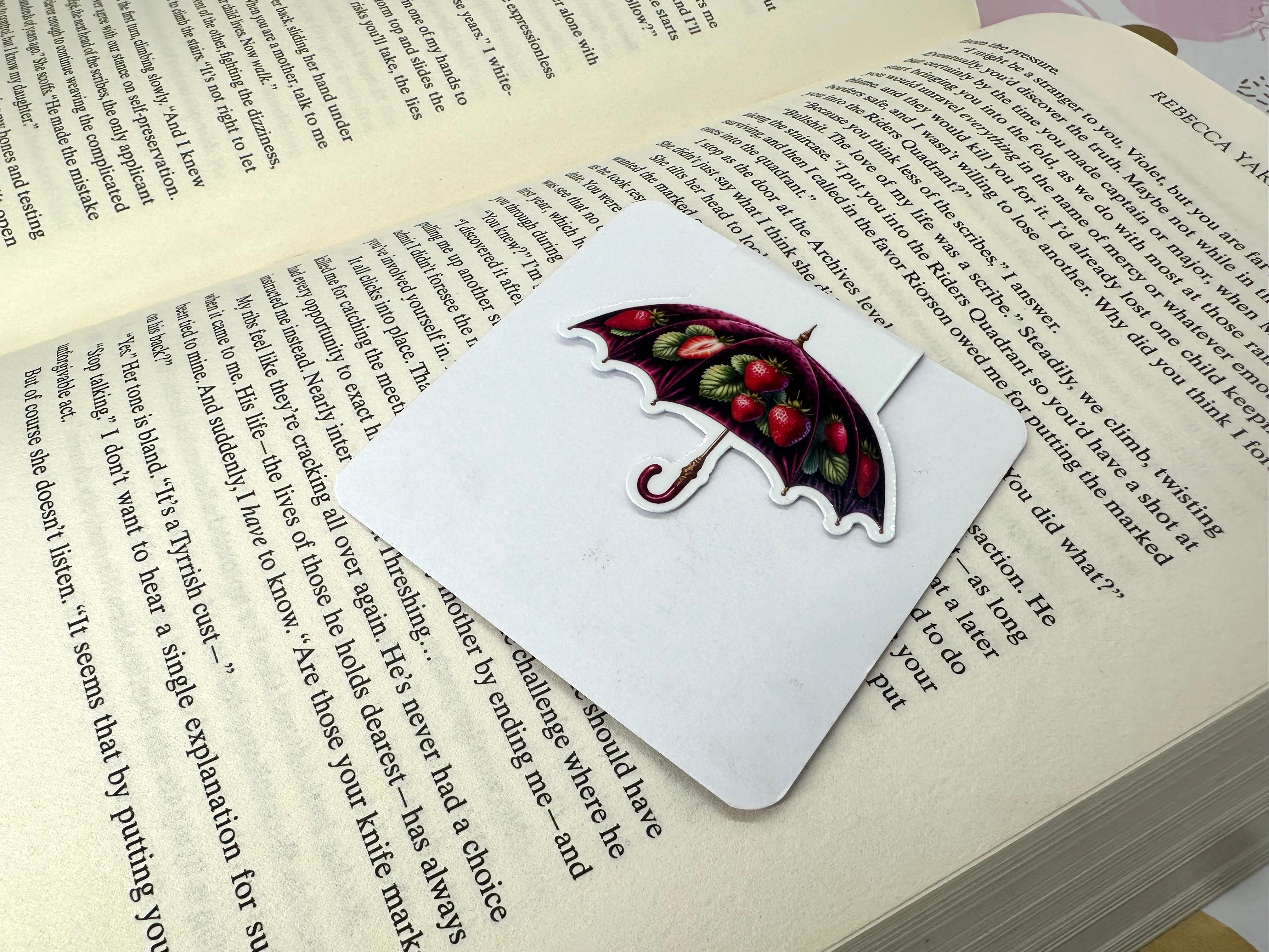 Strawberry Lane Magnetic Bookmark Umbrella