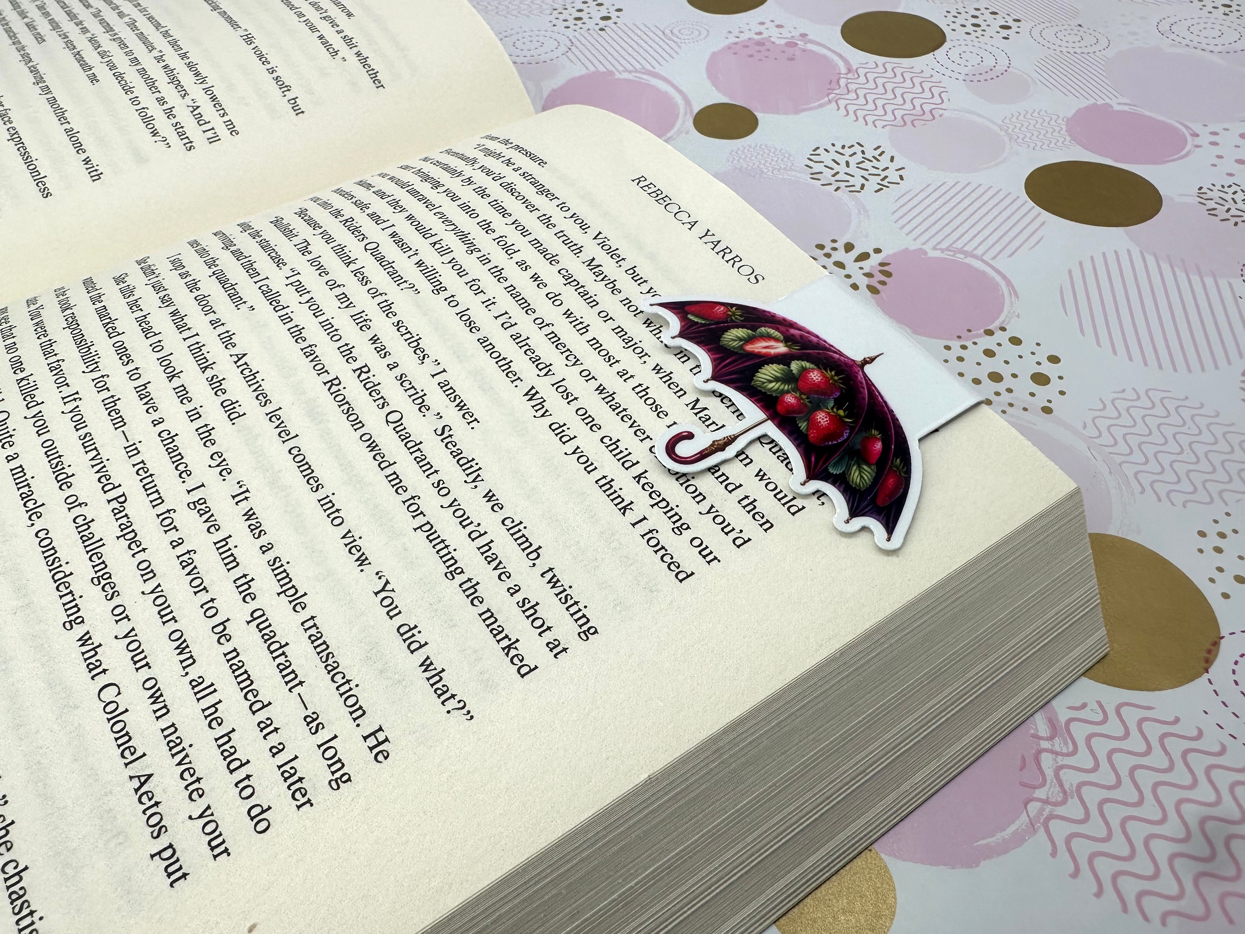 Strawberry Lane Magnetic Bookmark Umbrella