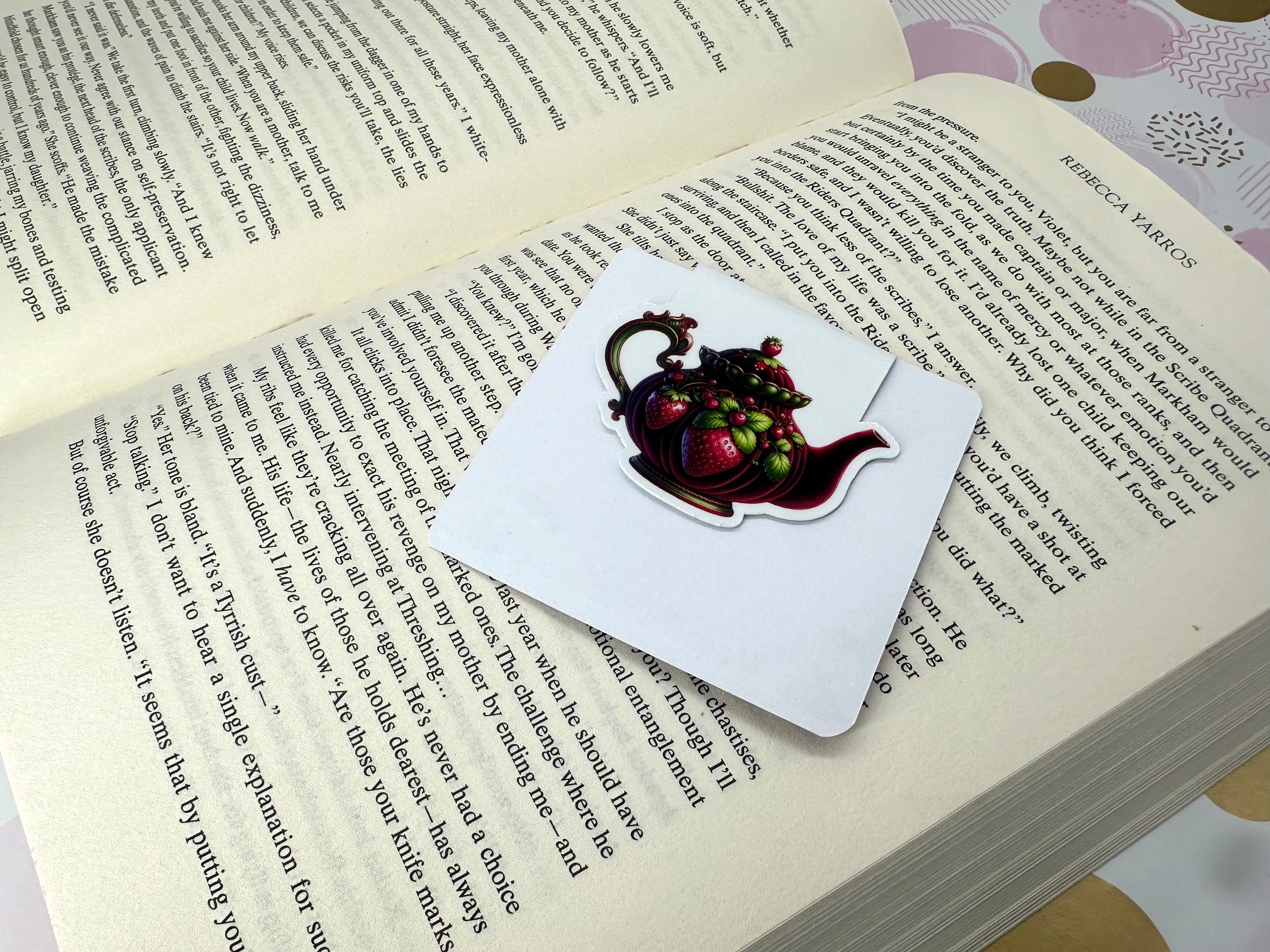Strawberry Lane Magnetic Bookmark Teapot