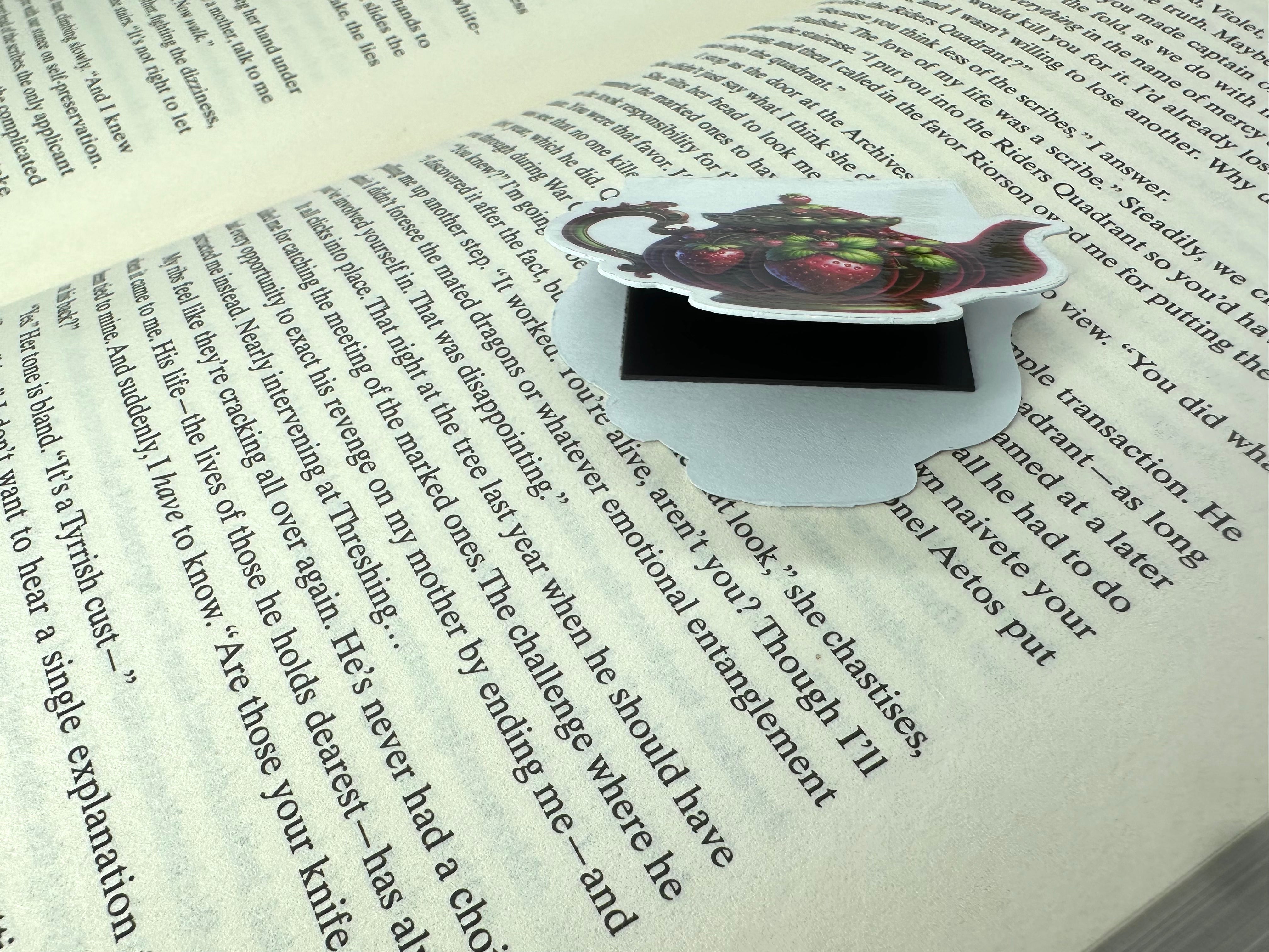 Strawberry Lane Magnetic Bookmark Teapot