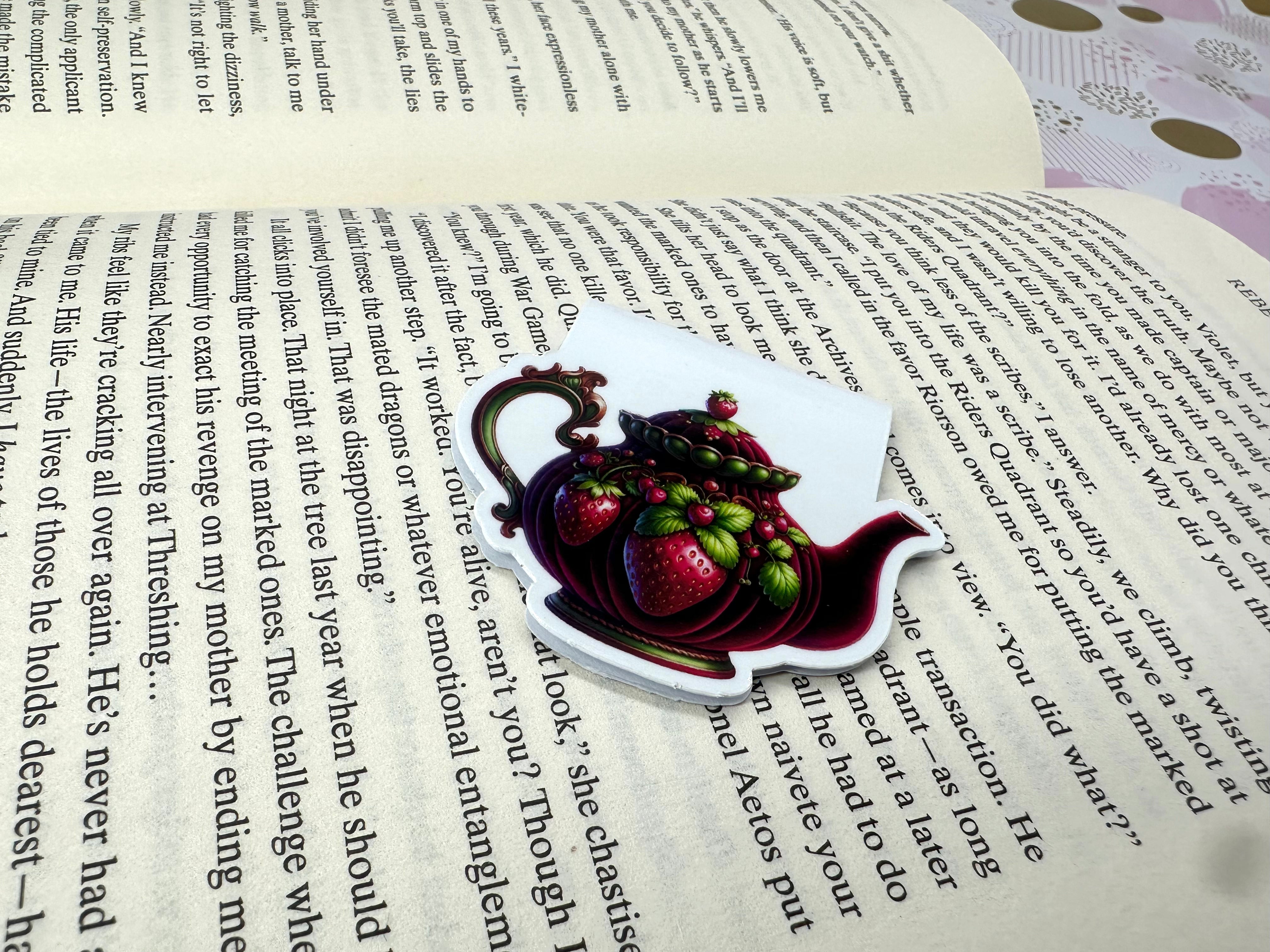 Strawberry Lane Magnetic Bookmark Teapot