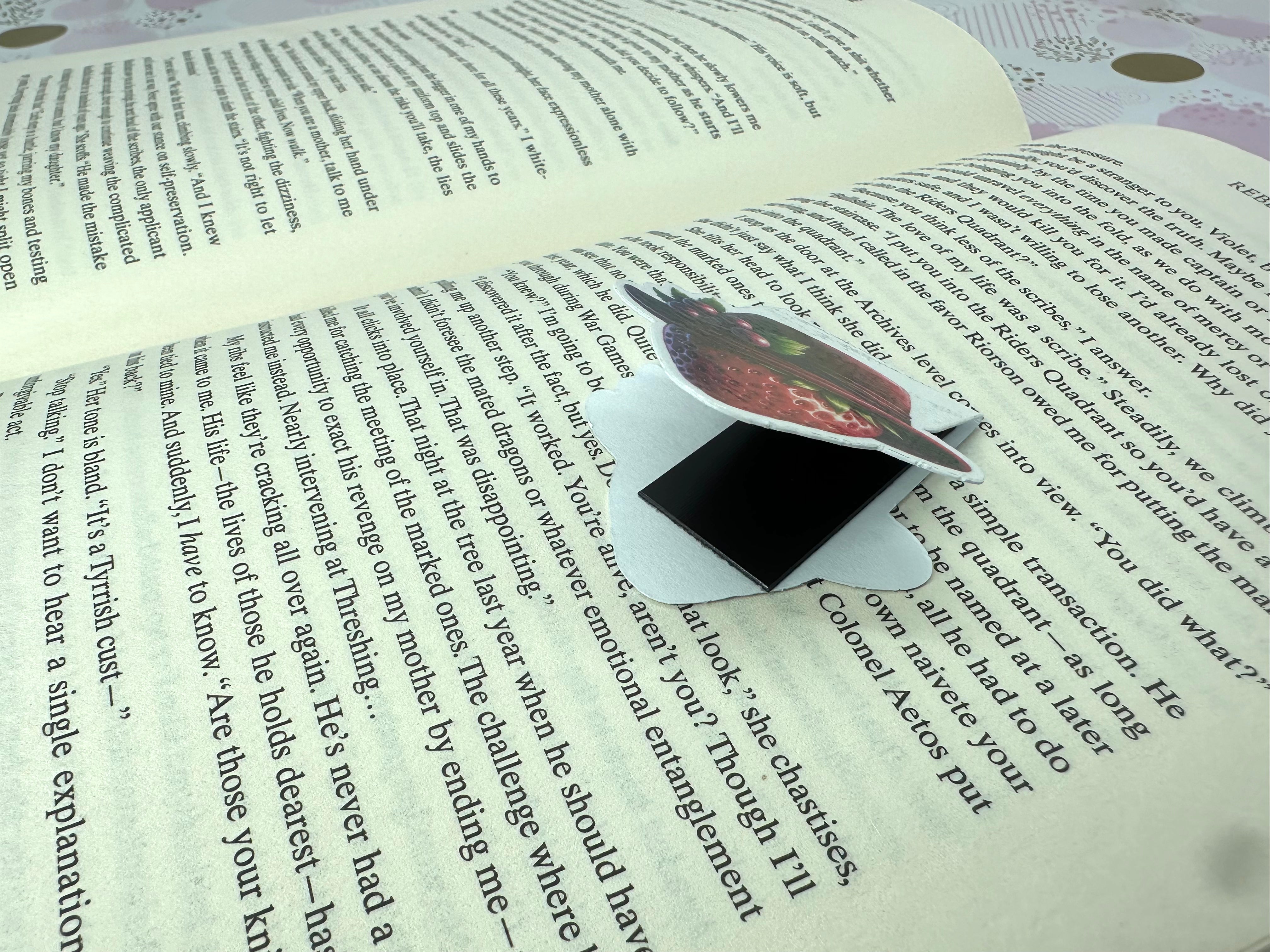 Strawberry Lane Magnetic Bookmark Strawberry Hat