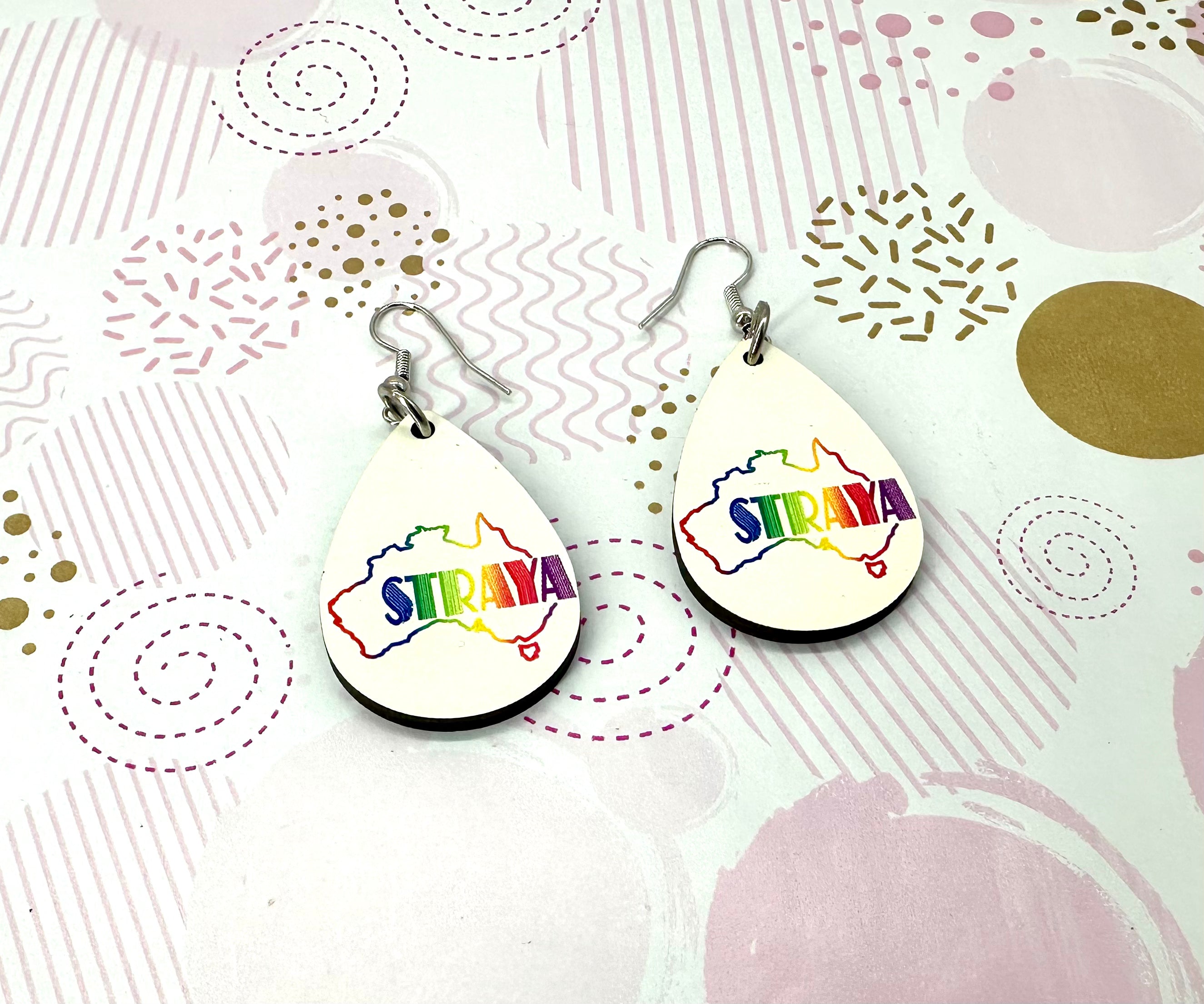 Straya Rainbow Sublimation Ear Rings