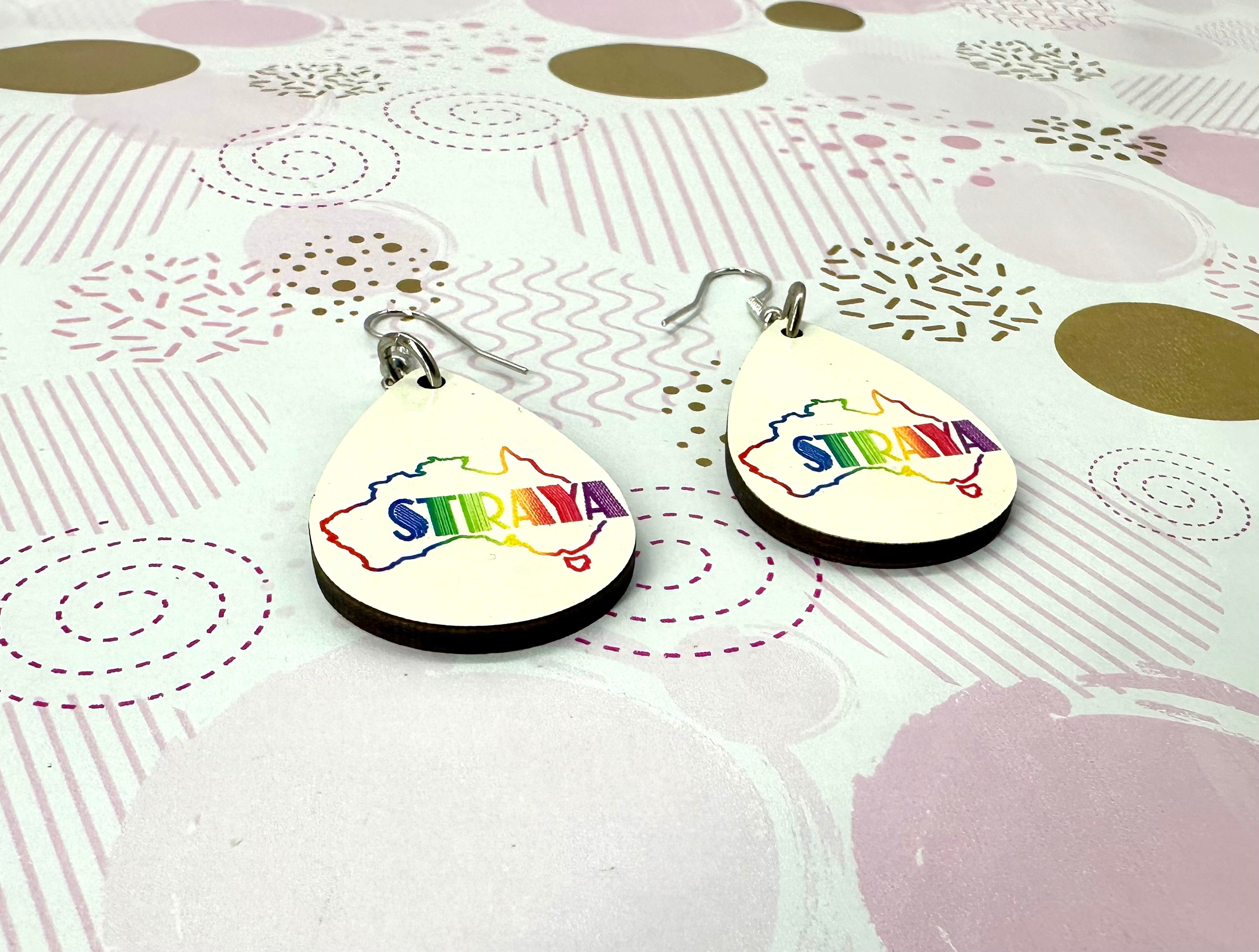 Straya Rainbow Sublimation Ear Rings