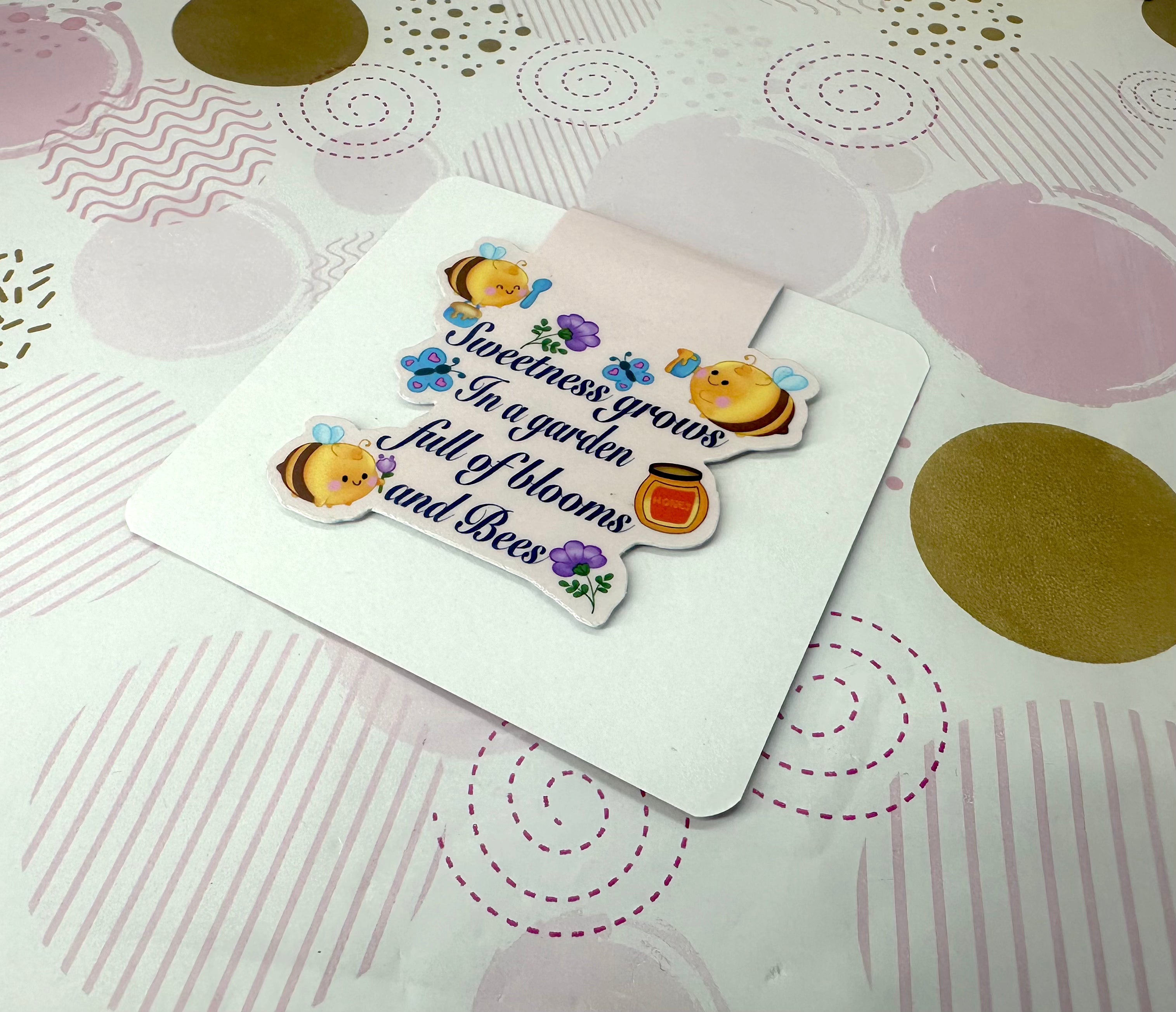 Honey Bees sweet Verse Magnetic Bookmark Barb Wire Designs