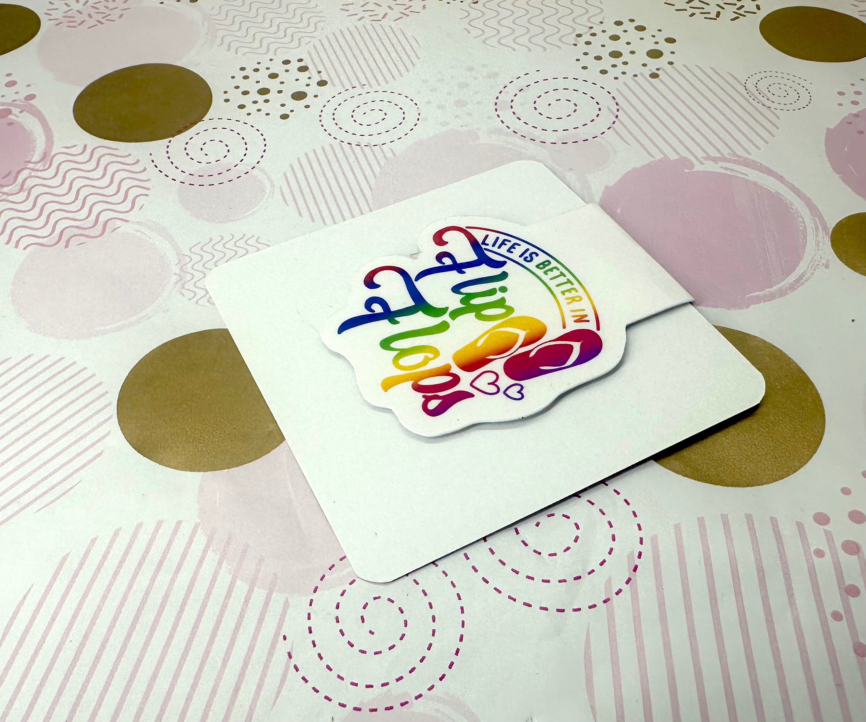 Rainbow Life is better in Flip Flops Magnetic Bookmark Barb Wire Designs