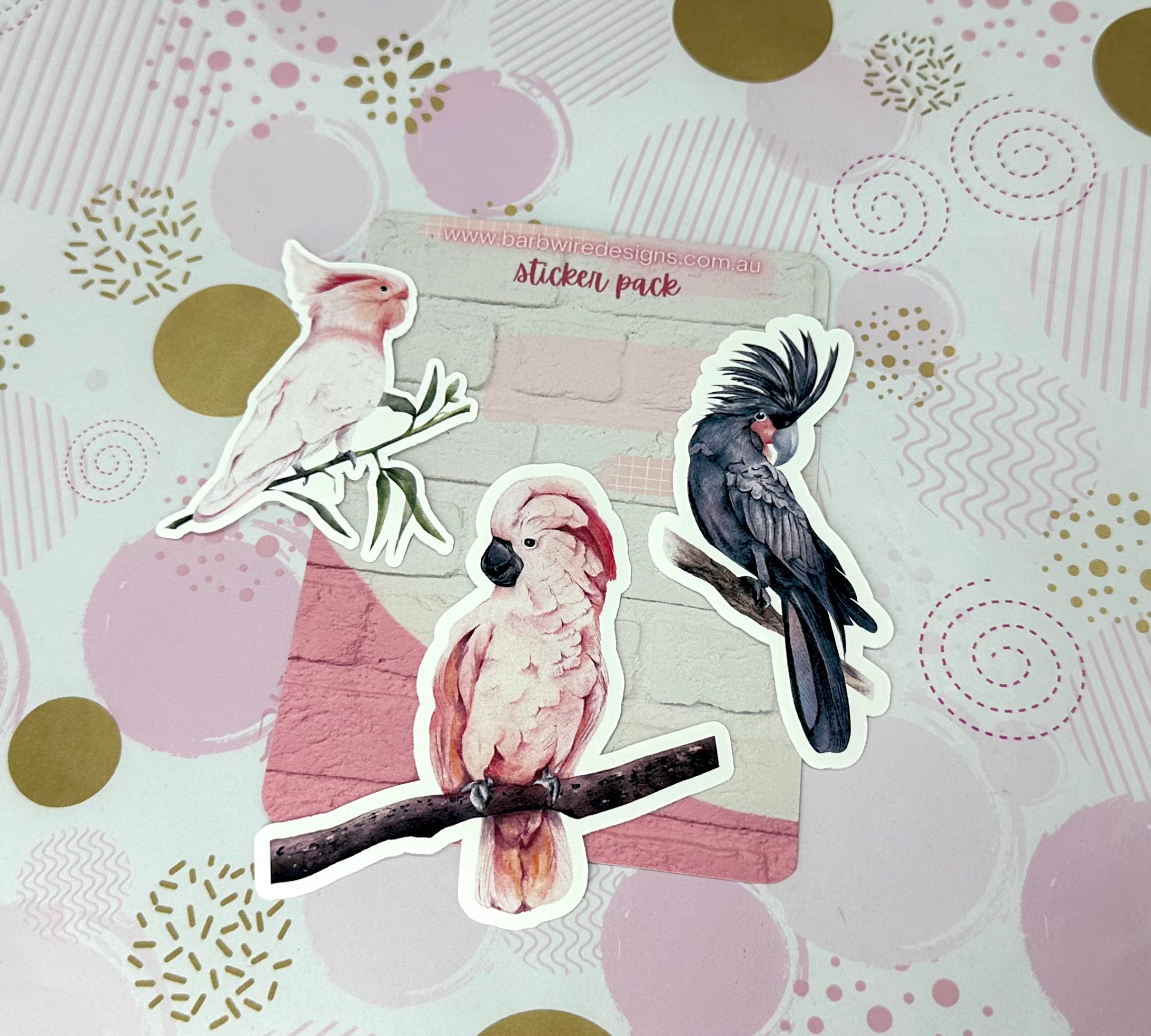 Aussie Birds Sticker Set Barb Wire Designs