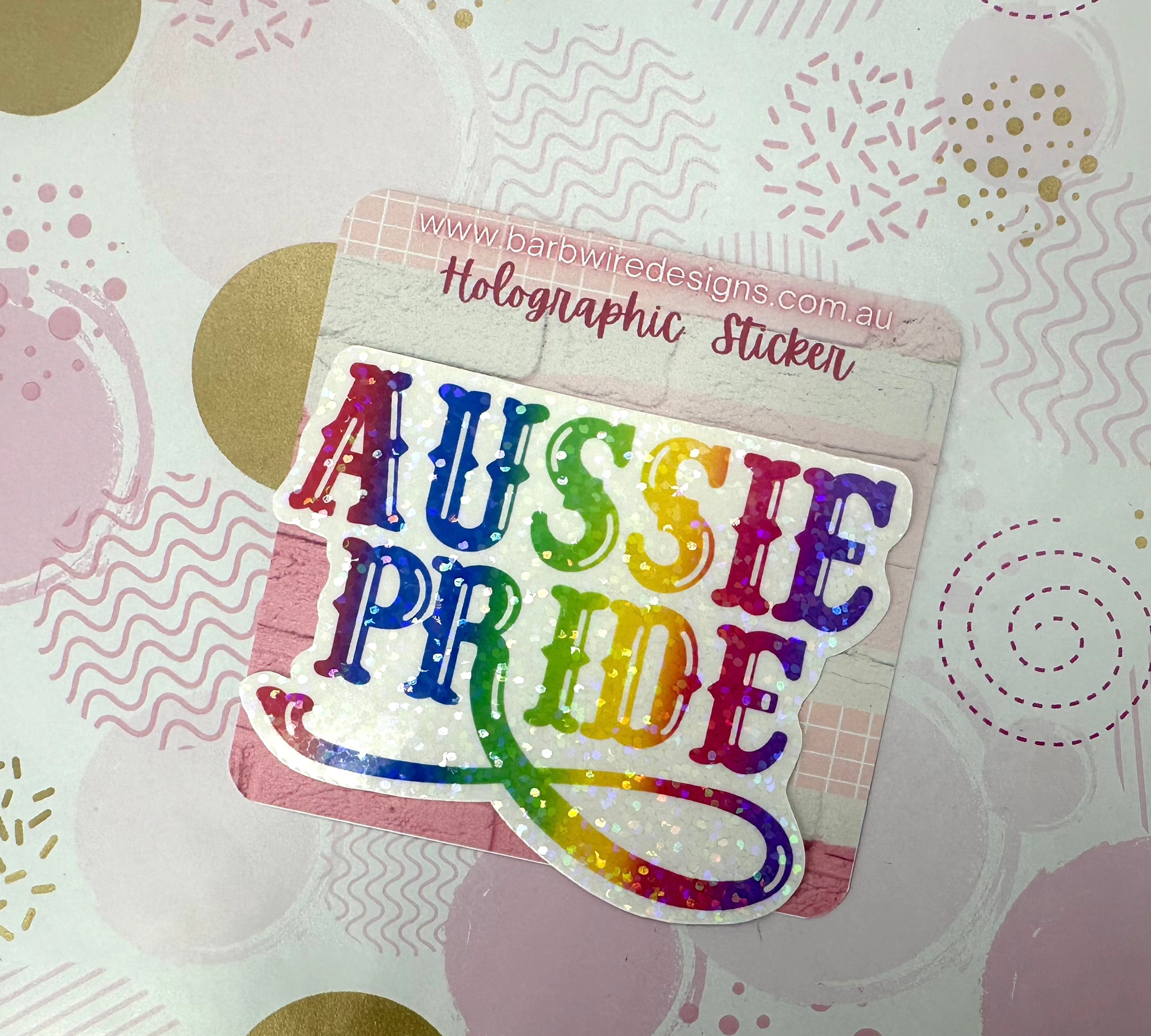 Rainbow Aussie Pride Vinyl Sticker Barb Wire Designs