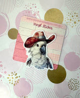 Cockatoo With Cowboy Hat Vinyl Sticker