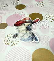 Cockatoo With Cowboy Hat Vinyl Sticker
