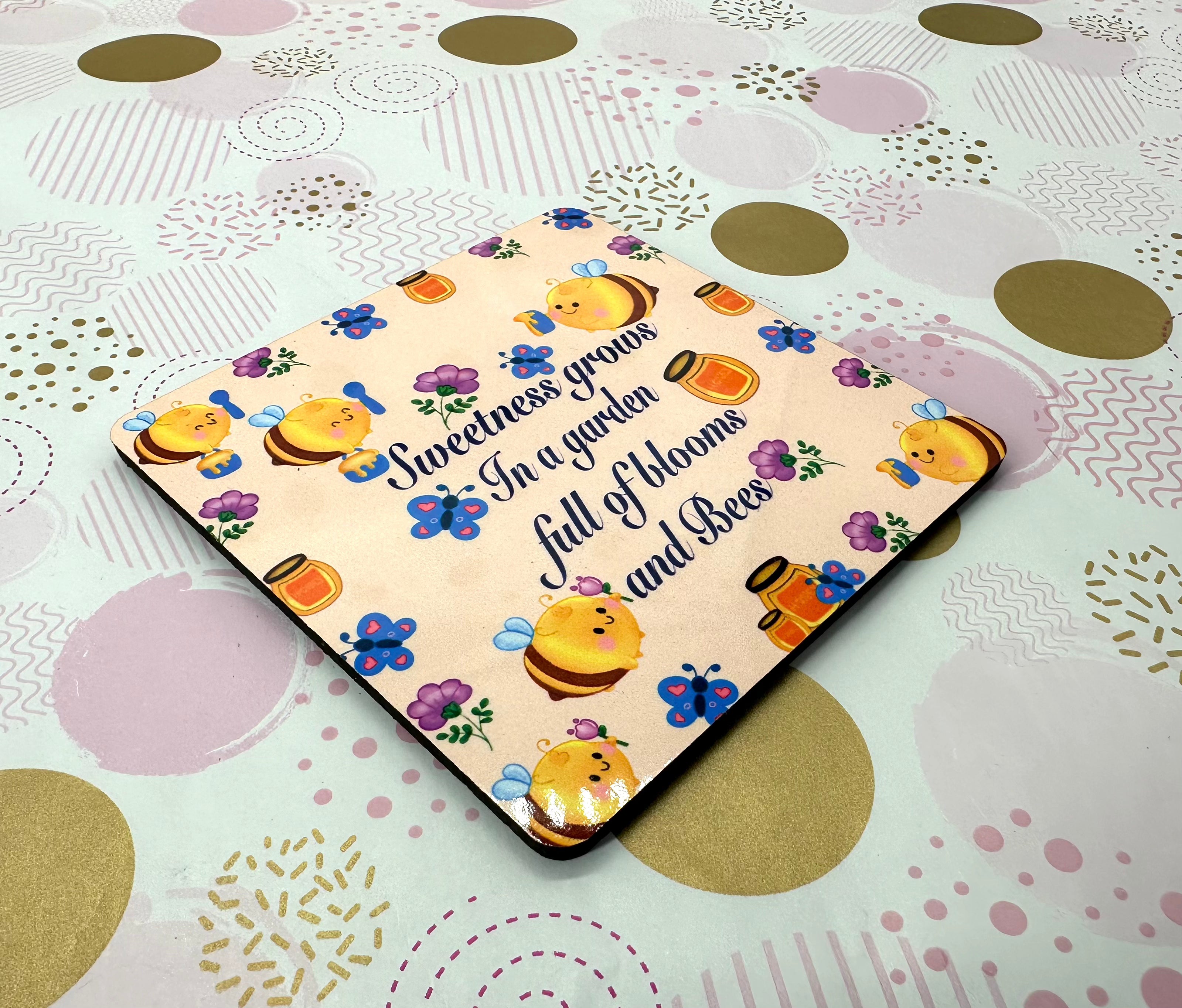 Spring with Nora Cork Board Square Coaster
