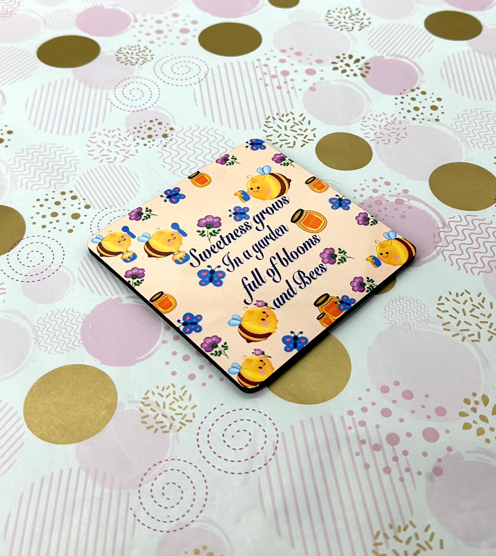 Spring with Nora Cork Board Square Coaster