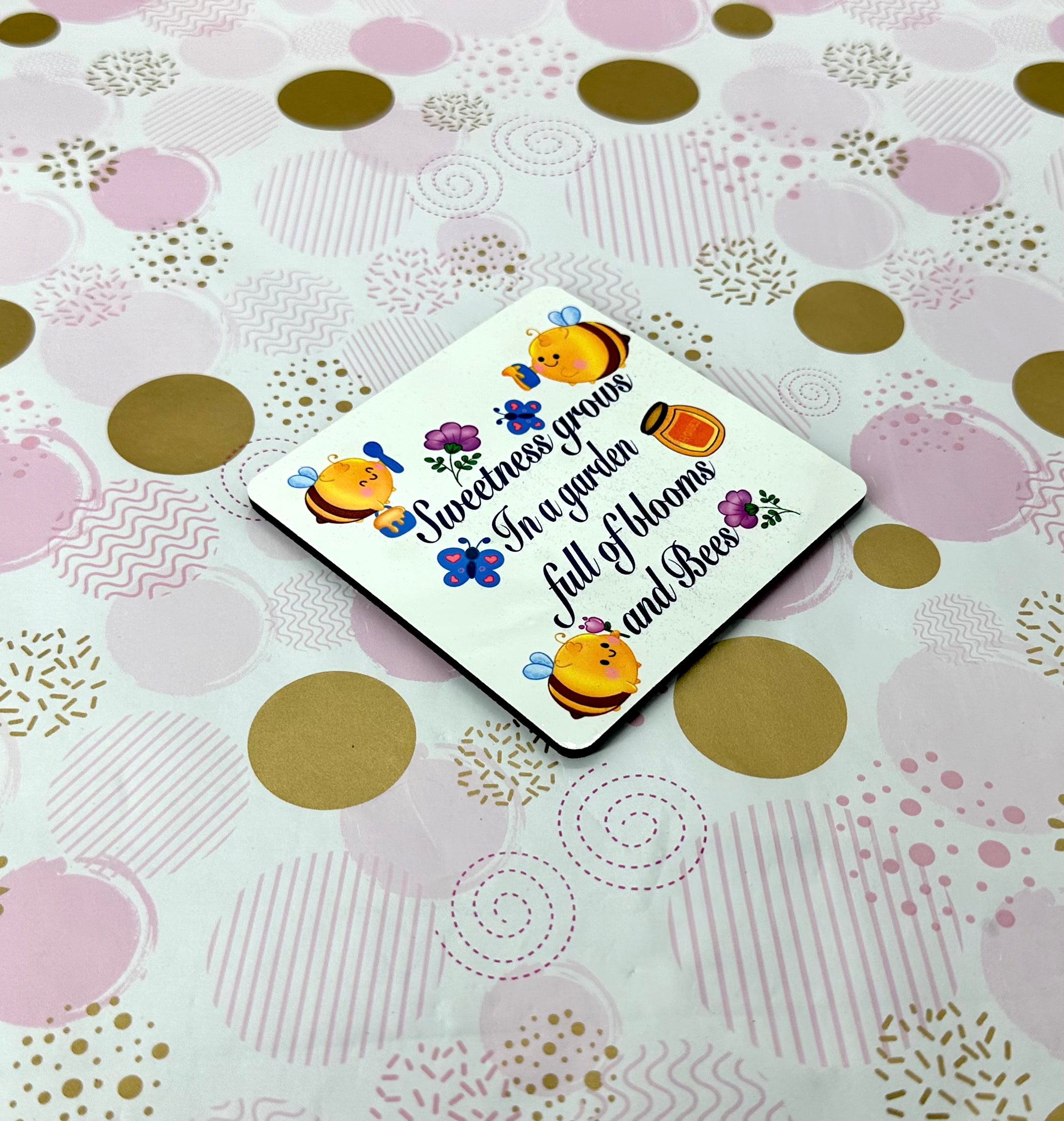 Spring with Nora Cork Board Square Coaster