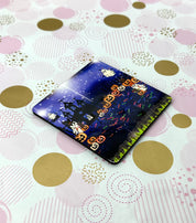 Halloween Night Cork Board Square Coaster