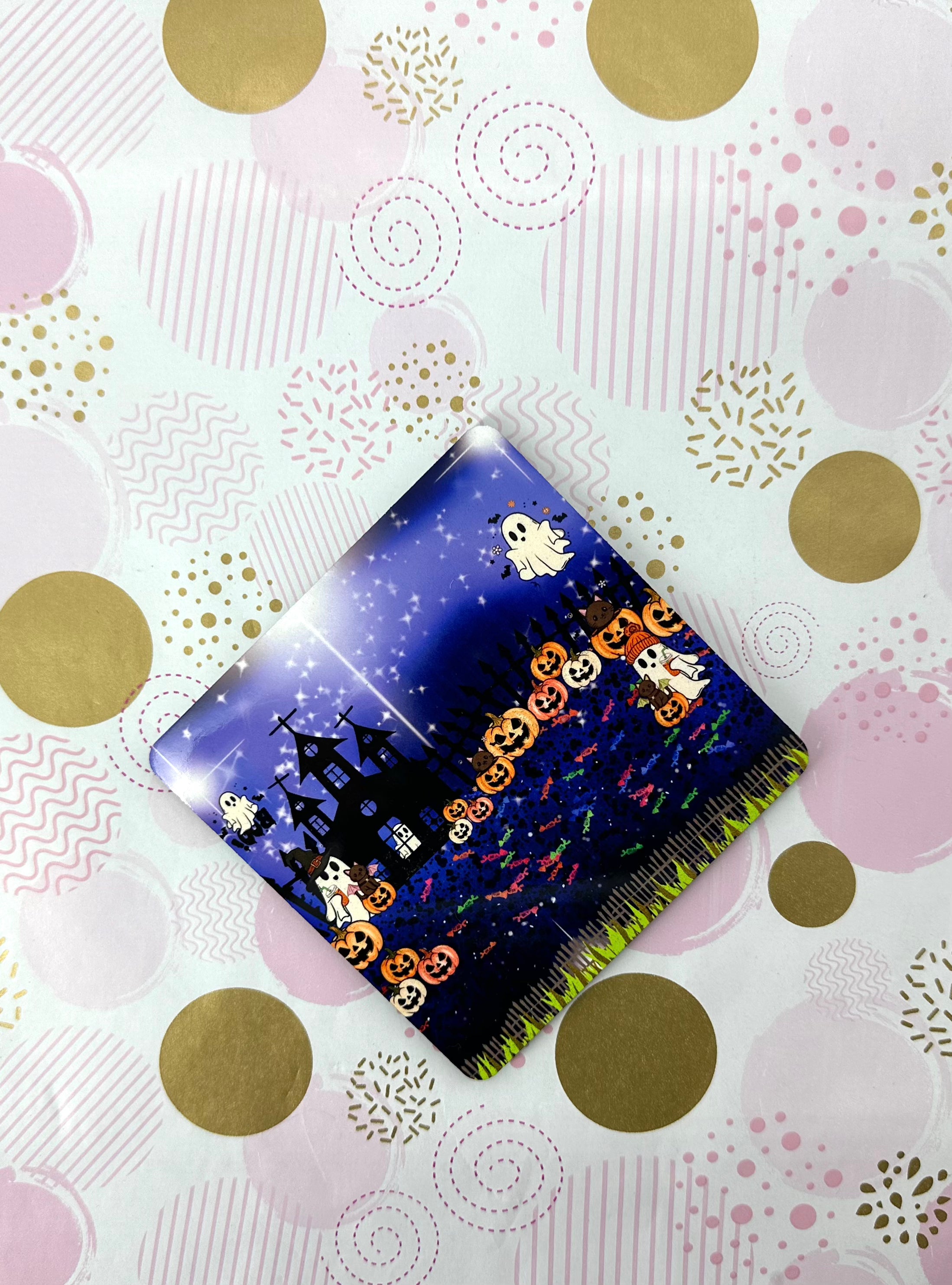 Halloween Night Cork Board Square Coaster