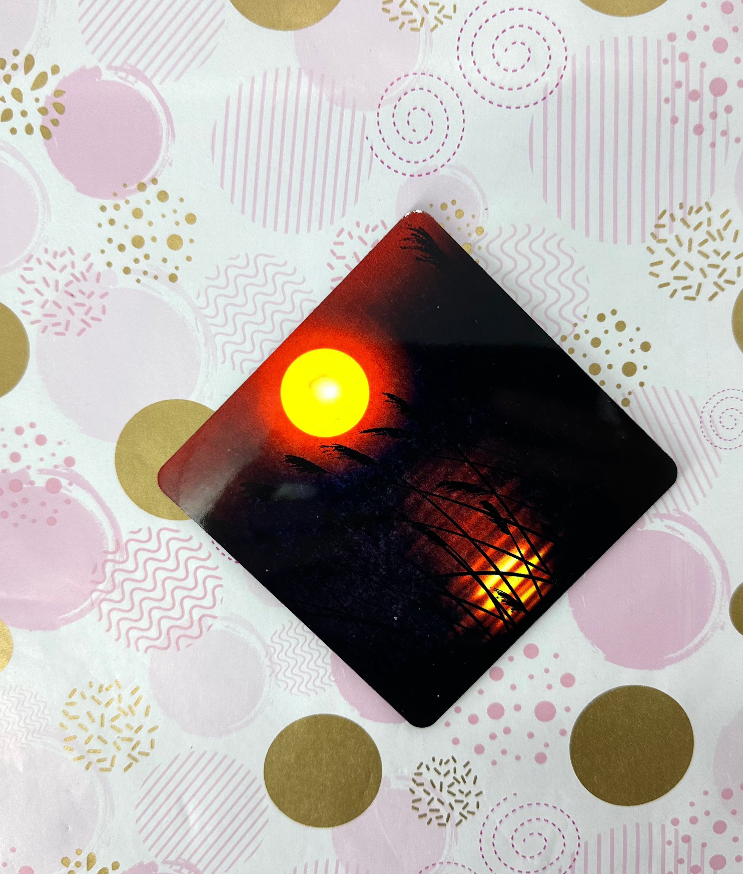 Sunset on A Farm Cork Board Square Coaster