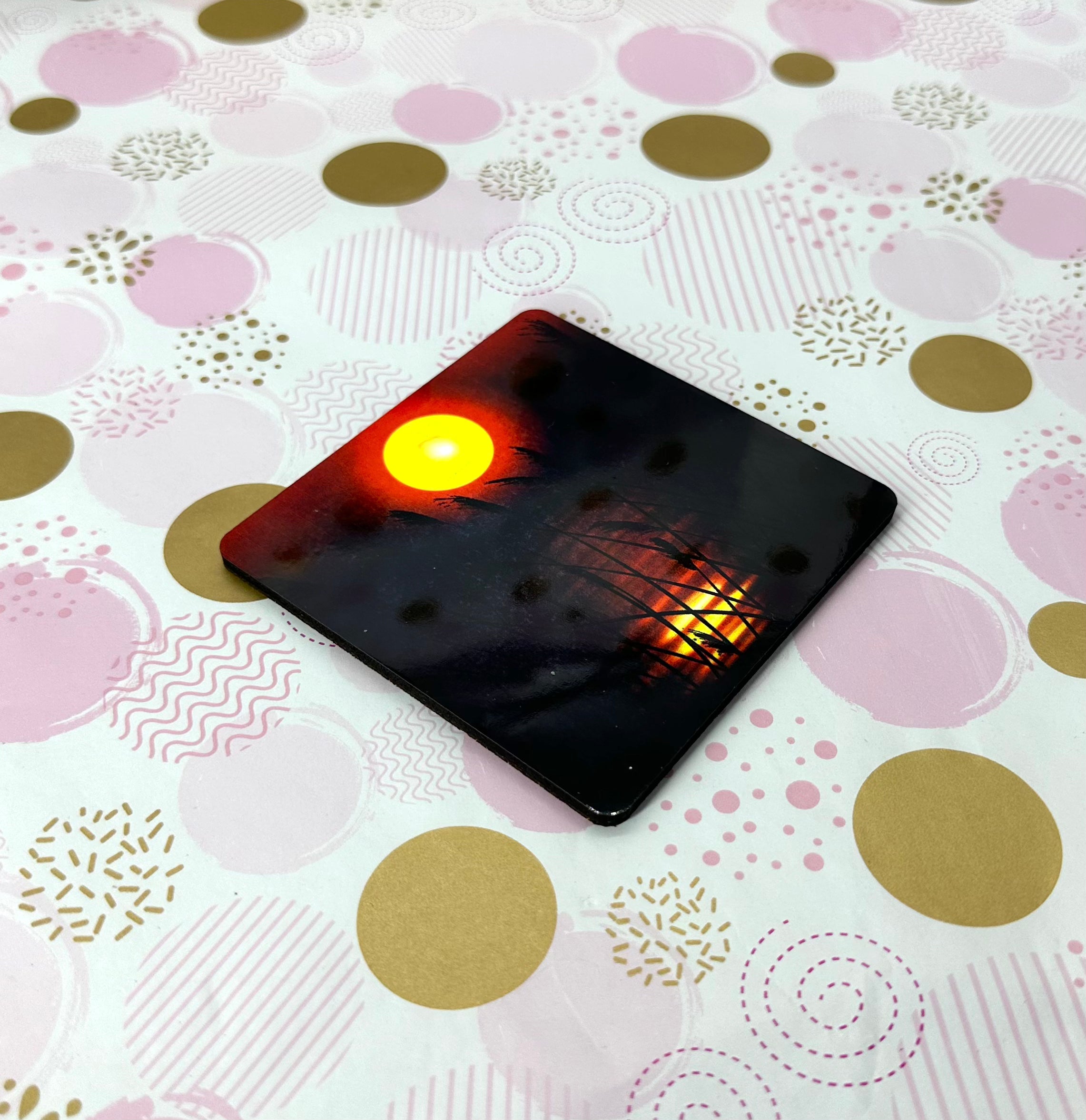 Sunset on A Farm Cork Board Square Coaster