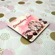 Strawberry Lane Cork Board Square Coaster