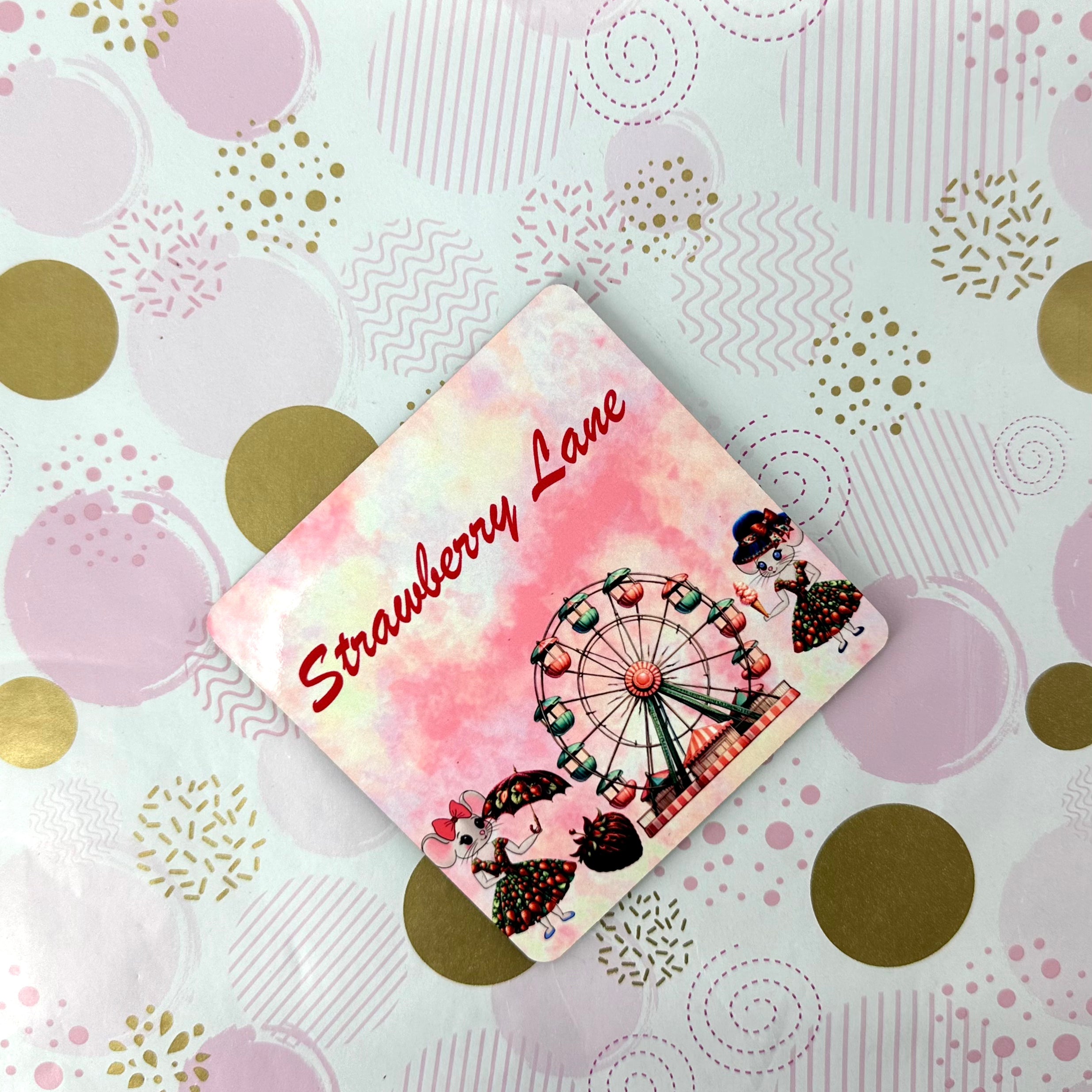 Strawberry Lane Cork Board Square Coaster Barb Wire Designs