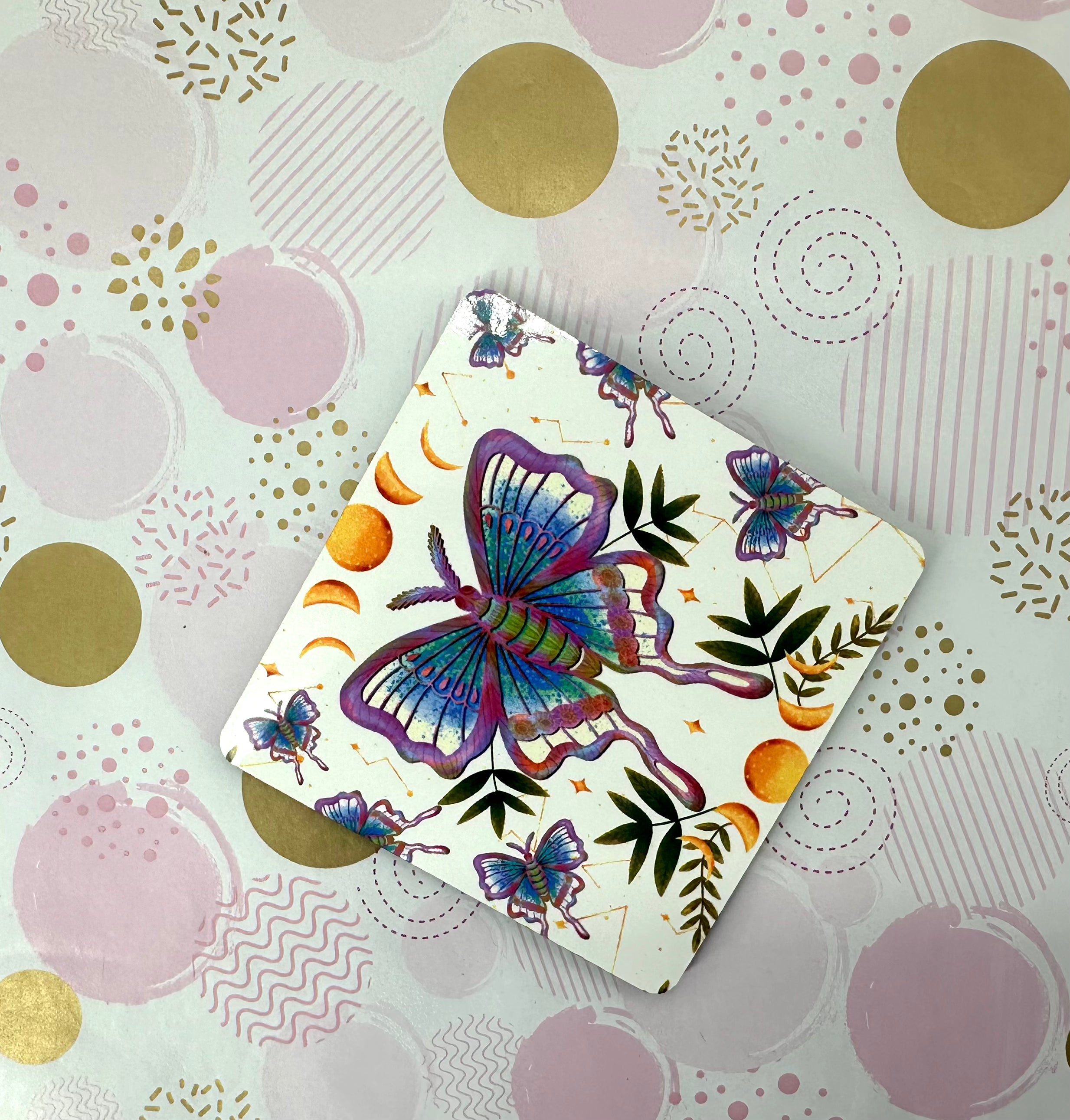Luna Moth Cork Board Square Coaster