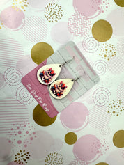 Floral Cat Sublimation Ear Rings