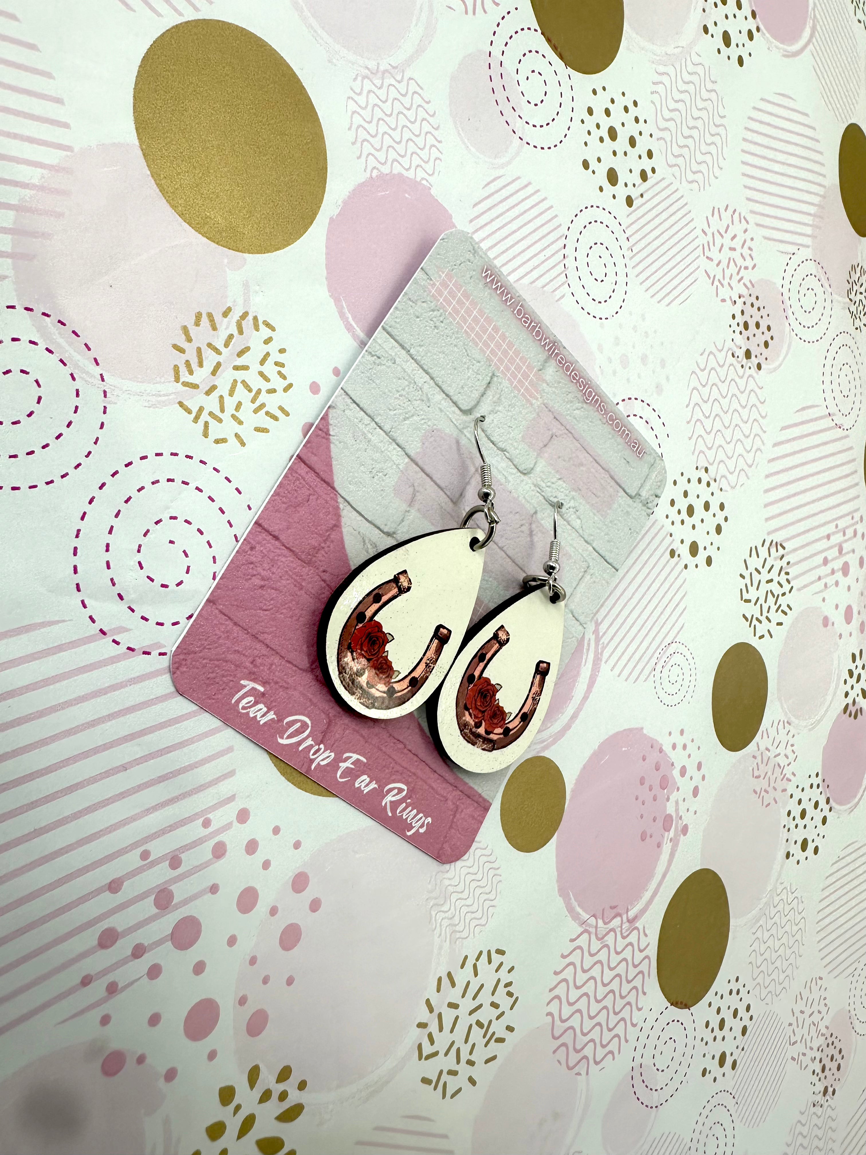 Western Horse Shoe Sublimation Ear Rings