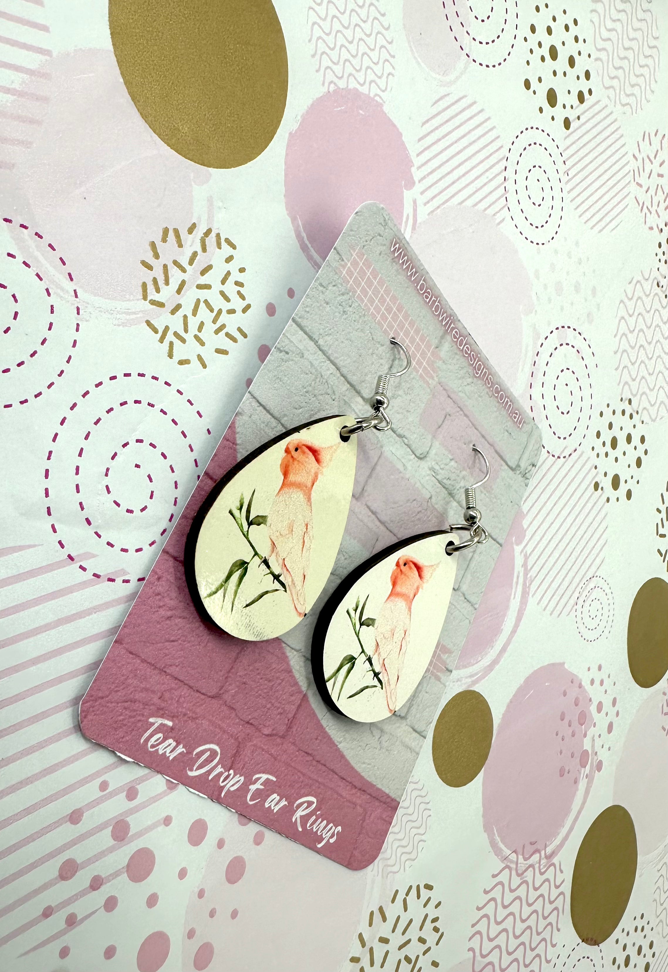 Cockatoo Cockatoo Sublimation Ear Rings