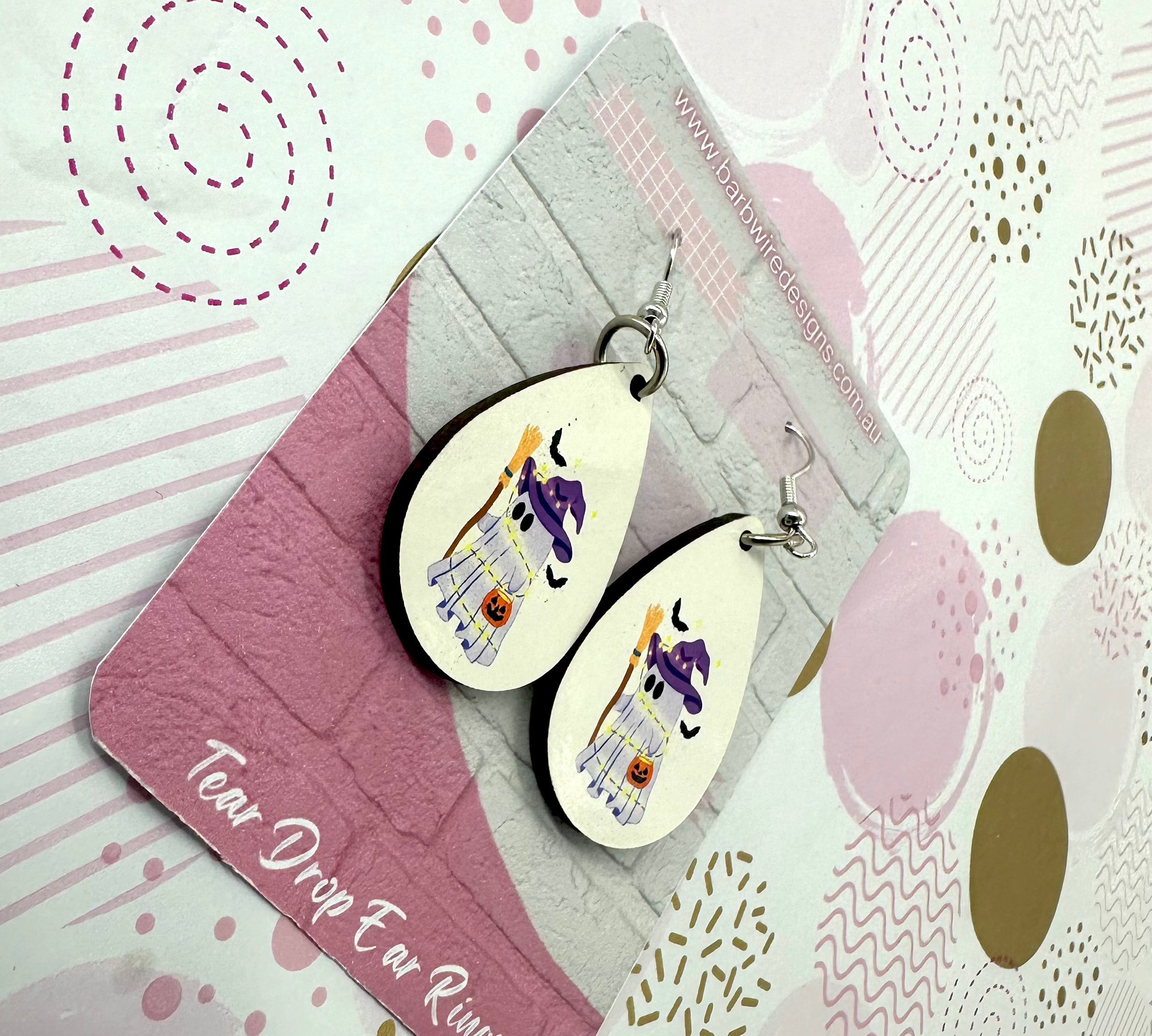 Ghosty Sublimation Ear Rings Barb Wire Designs