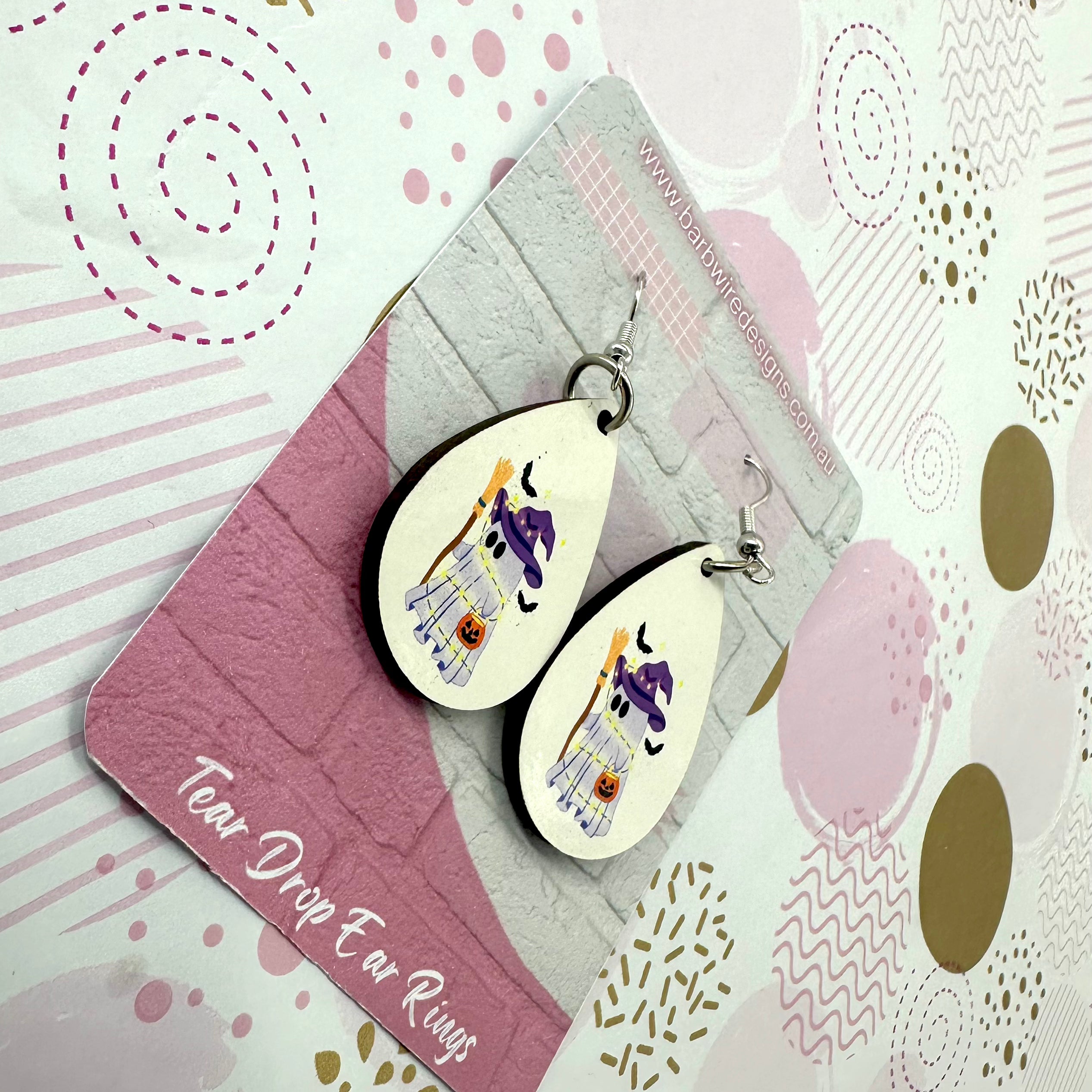 Ghosty Sublimation Ear Rings Barb Wire Designs