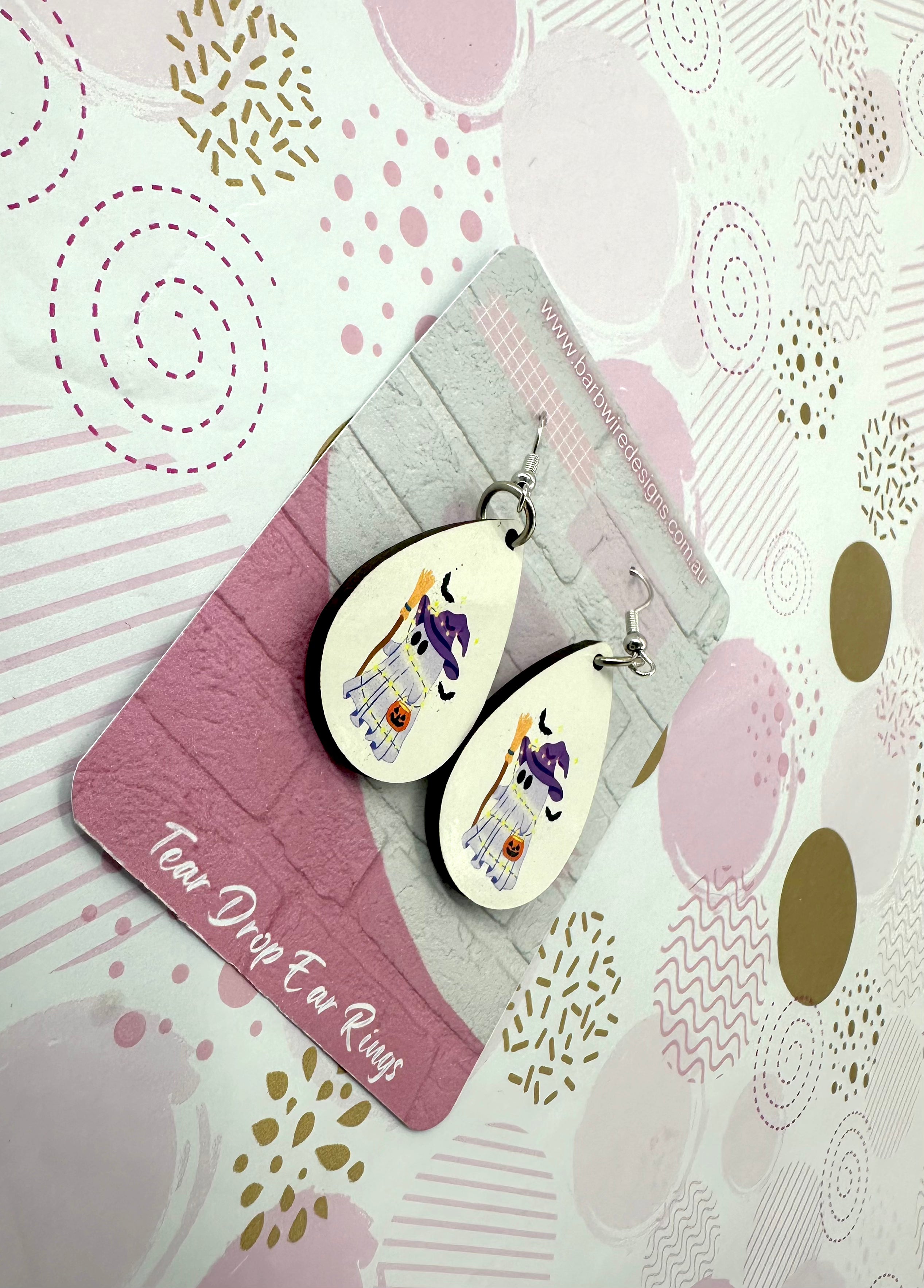 Ghosty Sublimation Ear Rings