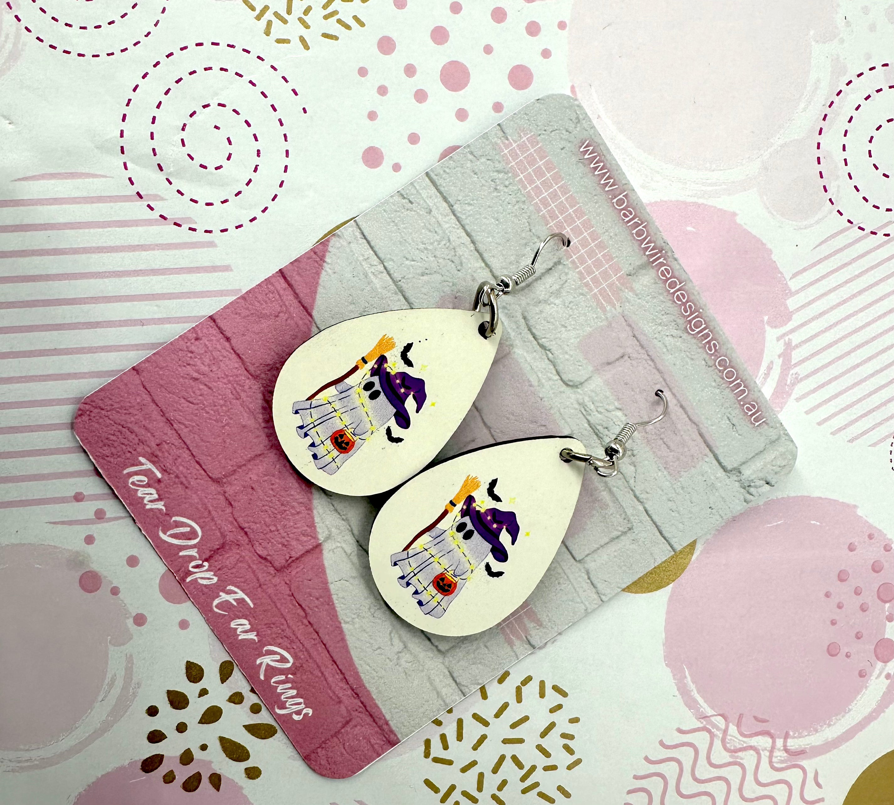 Ghosty Sublimation Ear Rings Barb Wire Designs